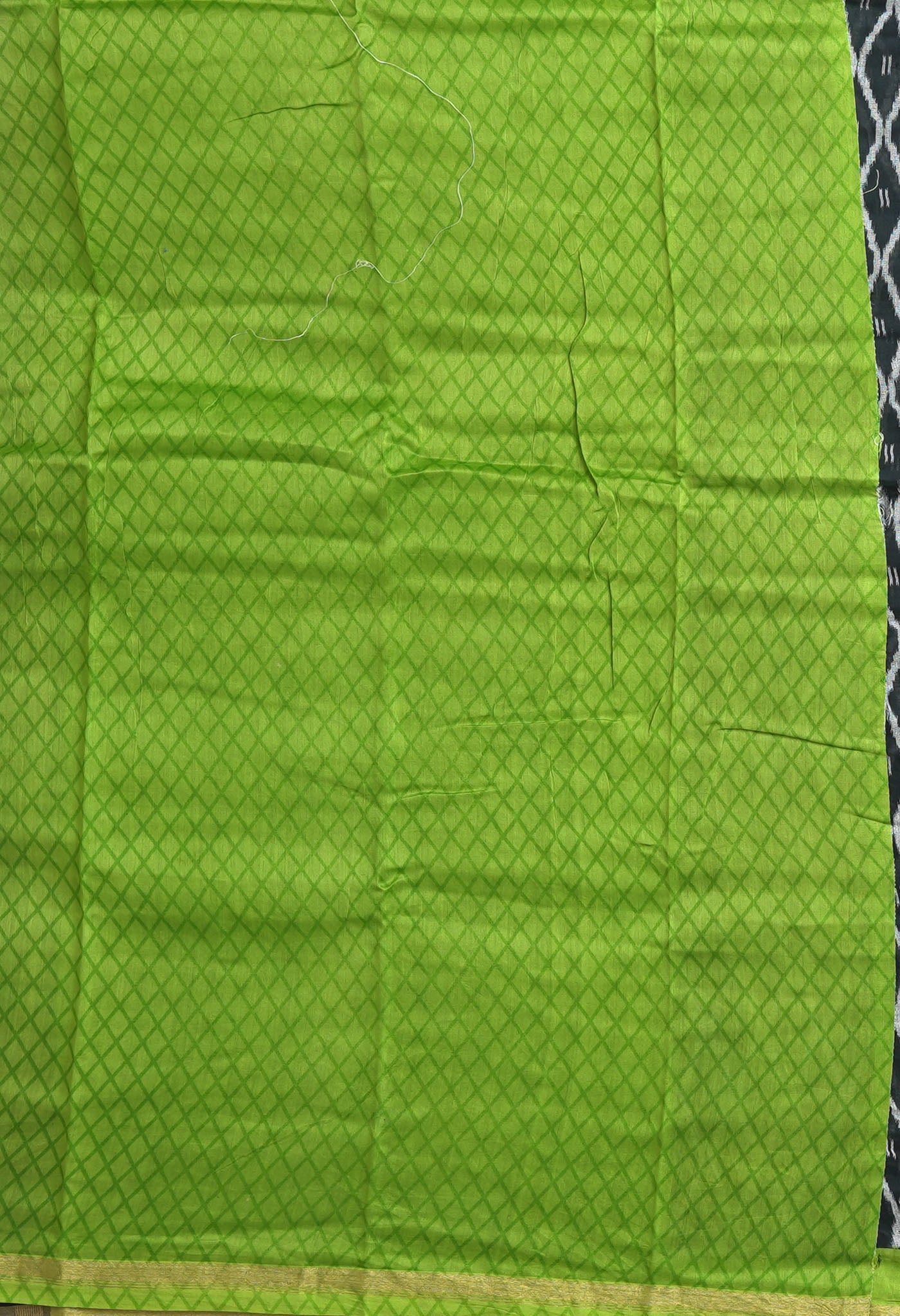 Black-Green Pure Designer Printed Chanderi Sico Saree-UNM82861