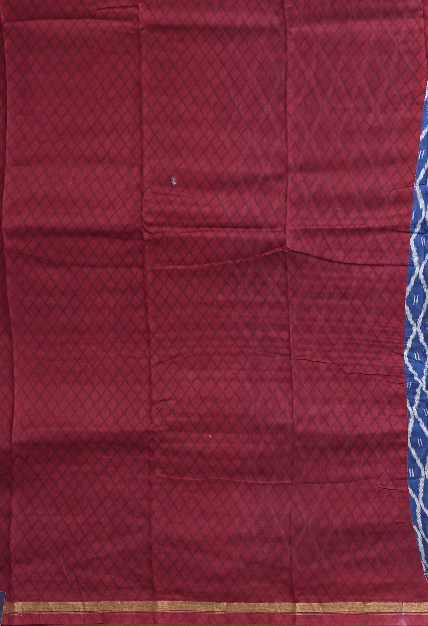Navy Blue-Red Pure Designer Printed Chanderi Sico Saree-UNM82862