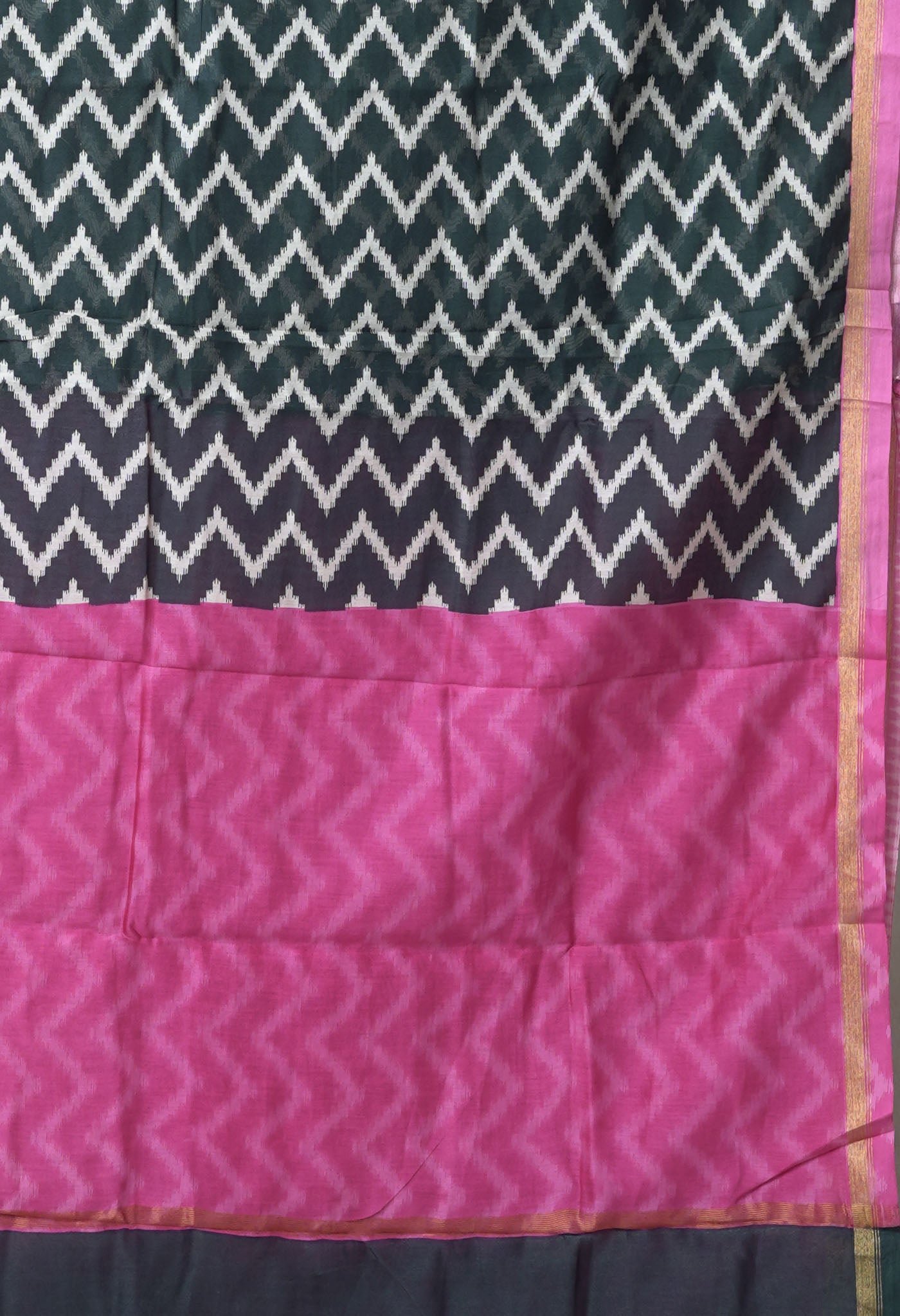 Black-Pink Pure Designer Printed Chanderi Sico Saree-UNM82866