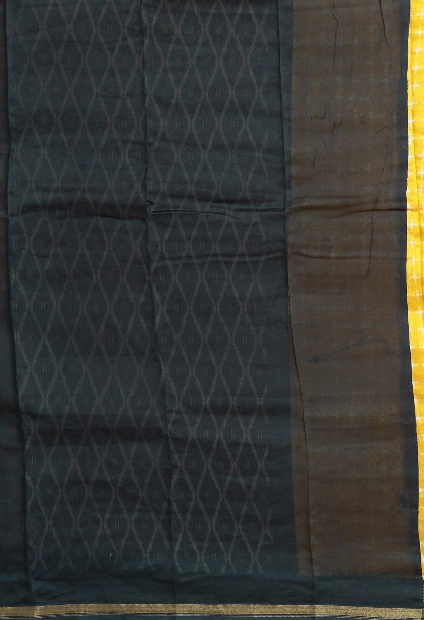Yellow-Black Pure Designer Printed Chanderi Sico Saree-UNM82867
