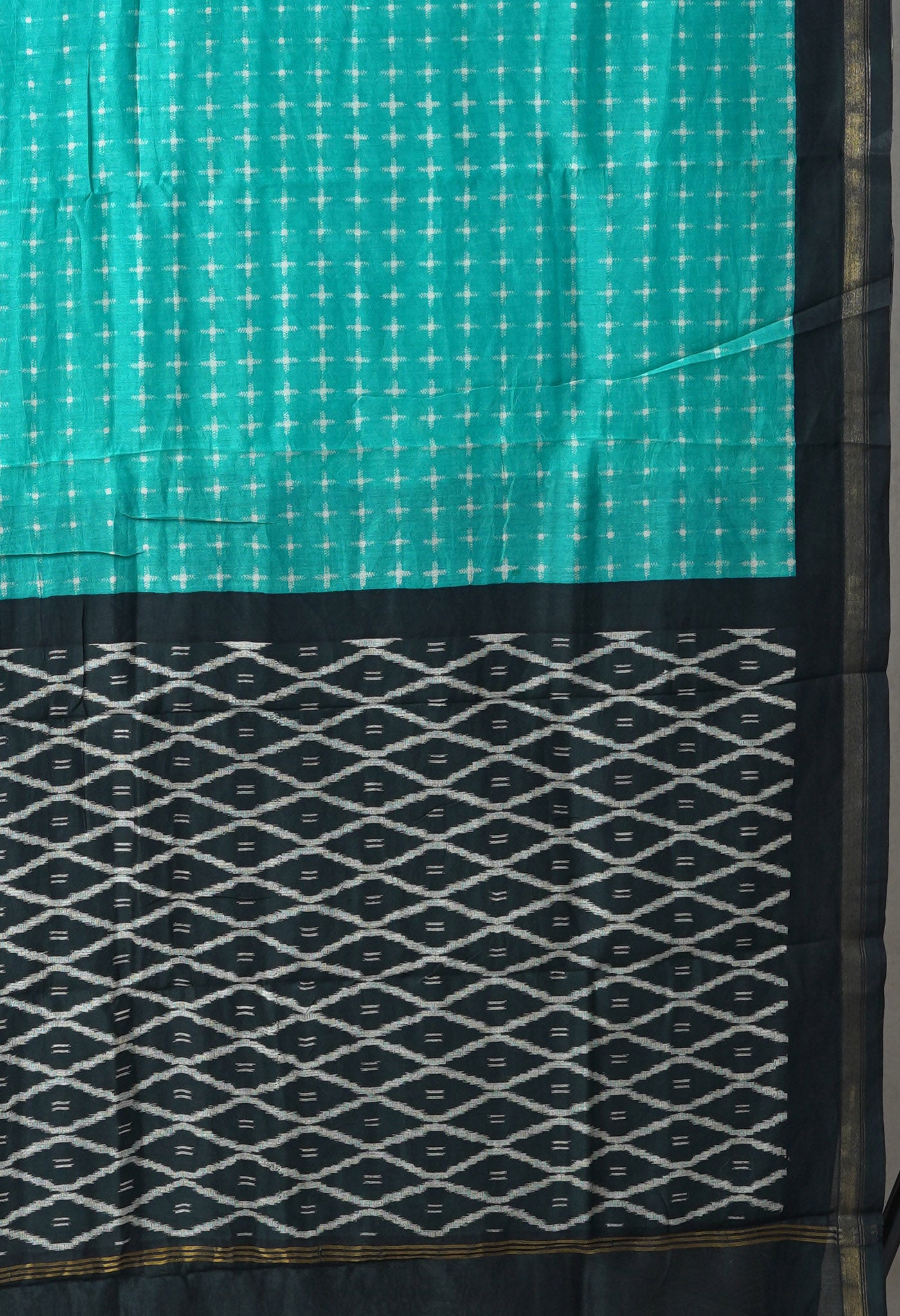 Blue-Black Pure Designer Printed Chanderi Sico Saree-UNM82868