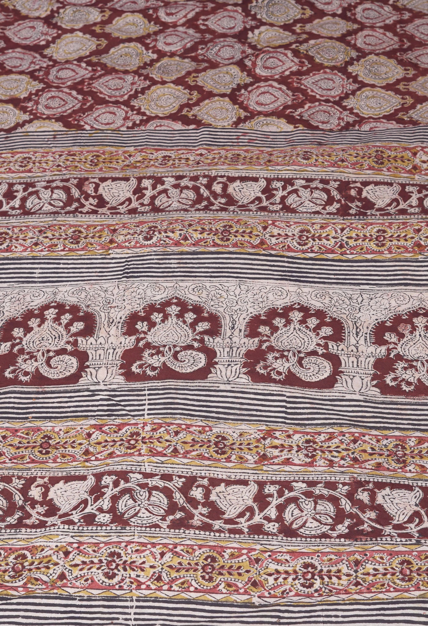 Maroon Pure Kalamkari Printed Soft Mulmul Cotton Saree-UNM82914