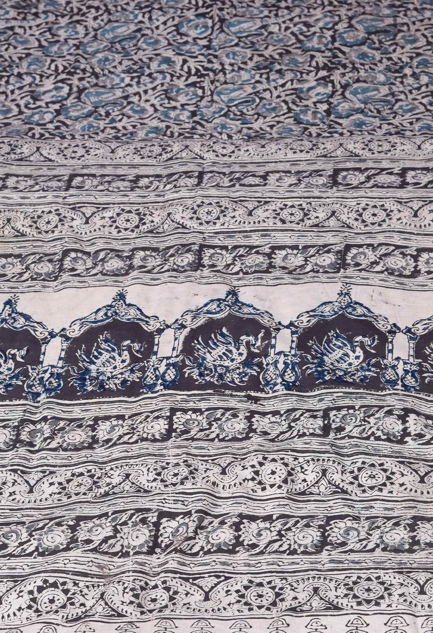 Black Pure Kalamkari Printed Soft Mulmul Cotton Saree-UNM82916