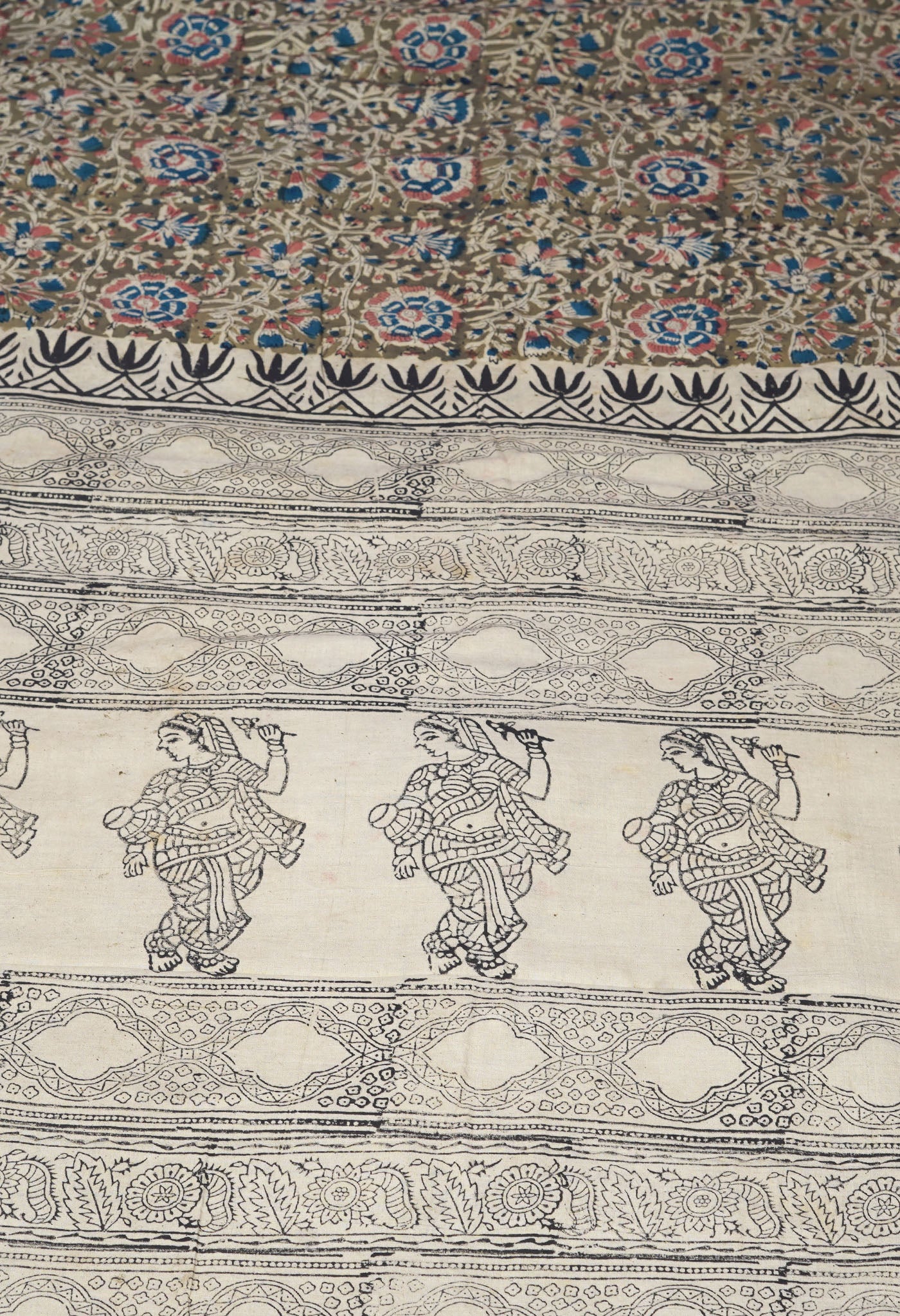 Green Pure Kalamkari Printed Soft Mulmul Cotton Saree-UNM82917