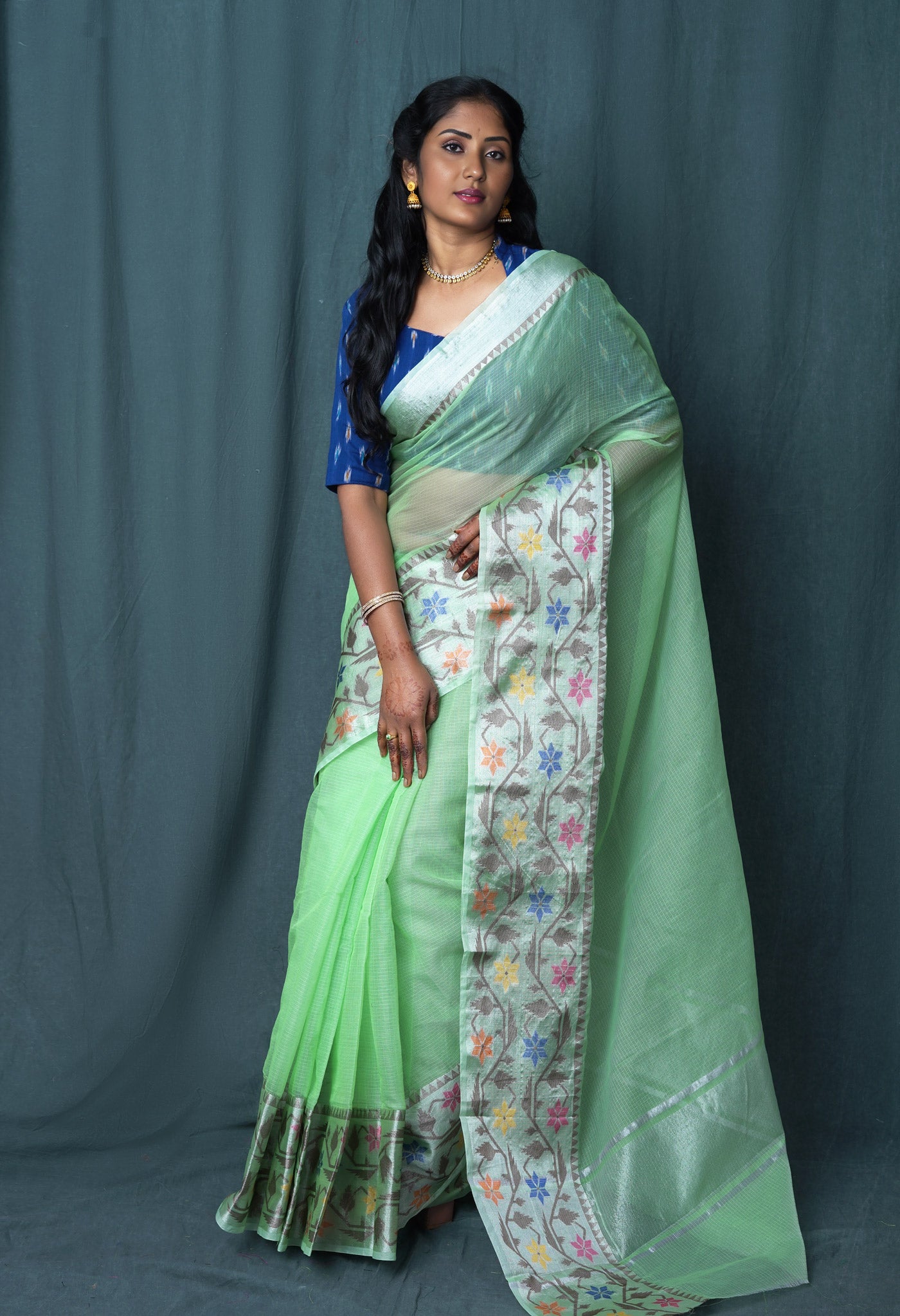 Green Pure Banarasi Kota Saree-UNM82929