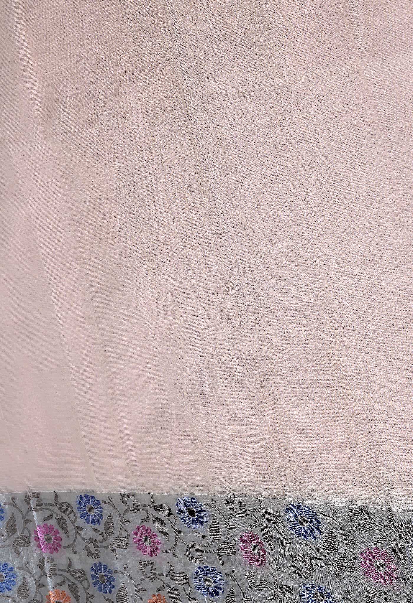Cream Pure Banarasi Kota Saree-UNM82946