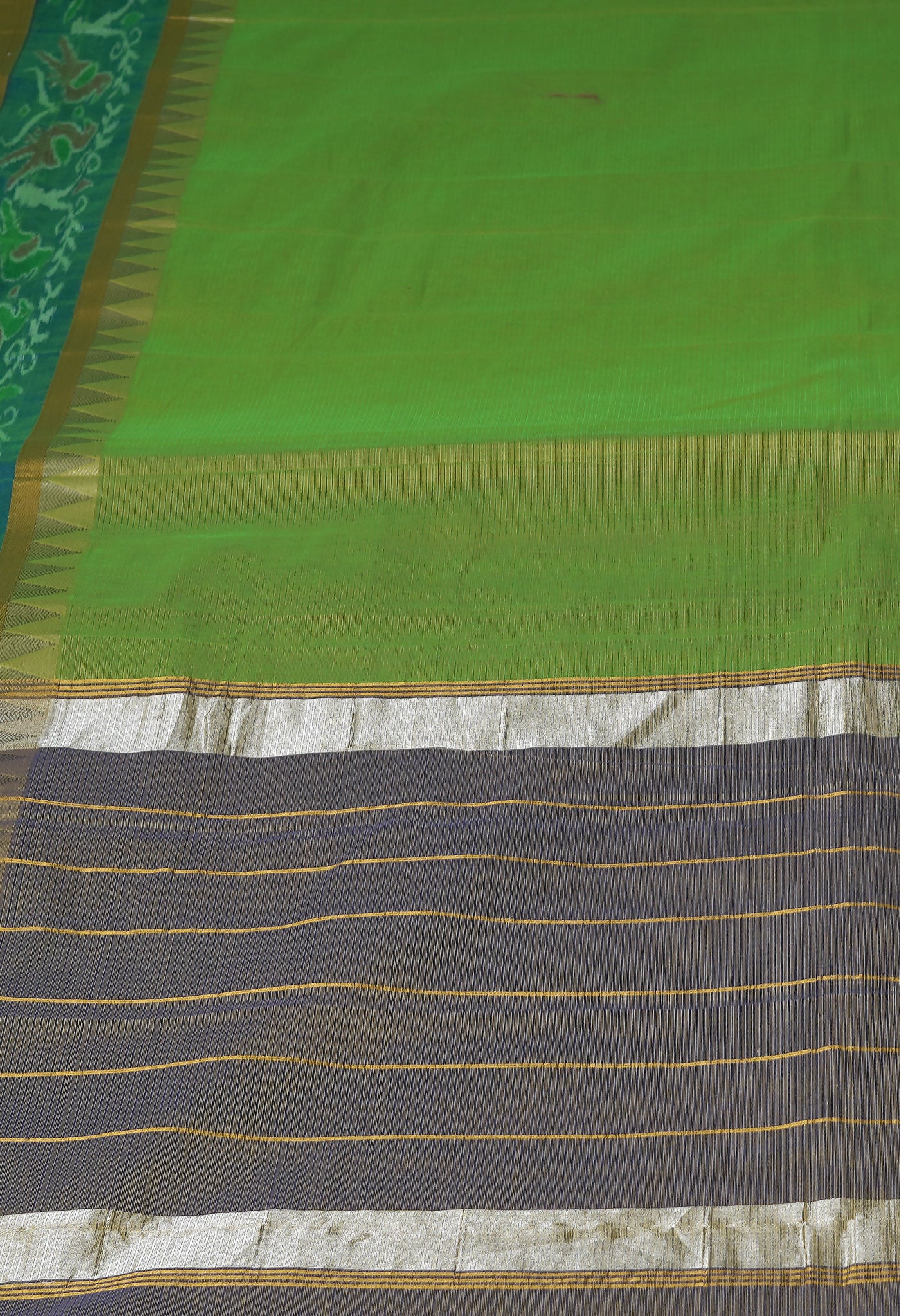 Olive Green Pure Pavani Mangalgiri Cotton Saree-UNM82982