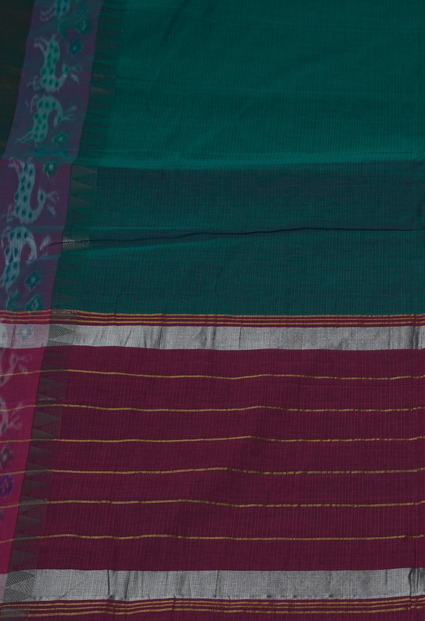 Peacock Green Pure Pavani Mangalgiri Cotton Saree-UNM82990