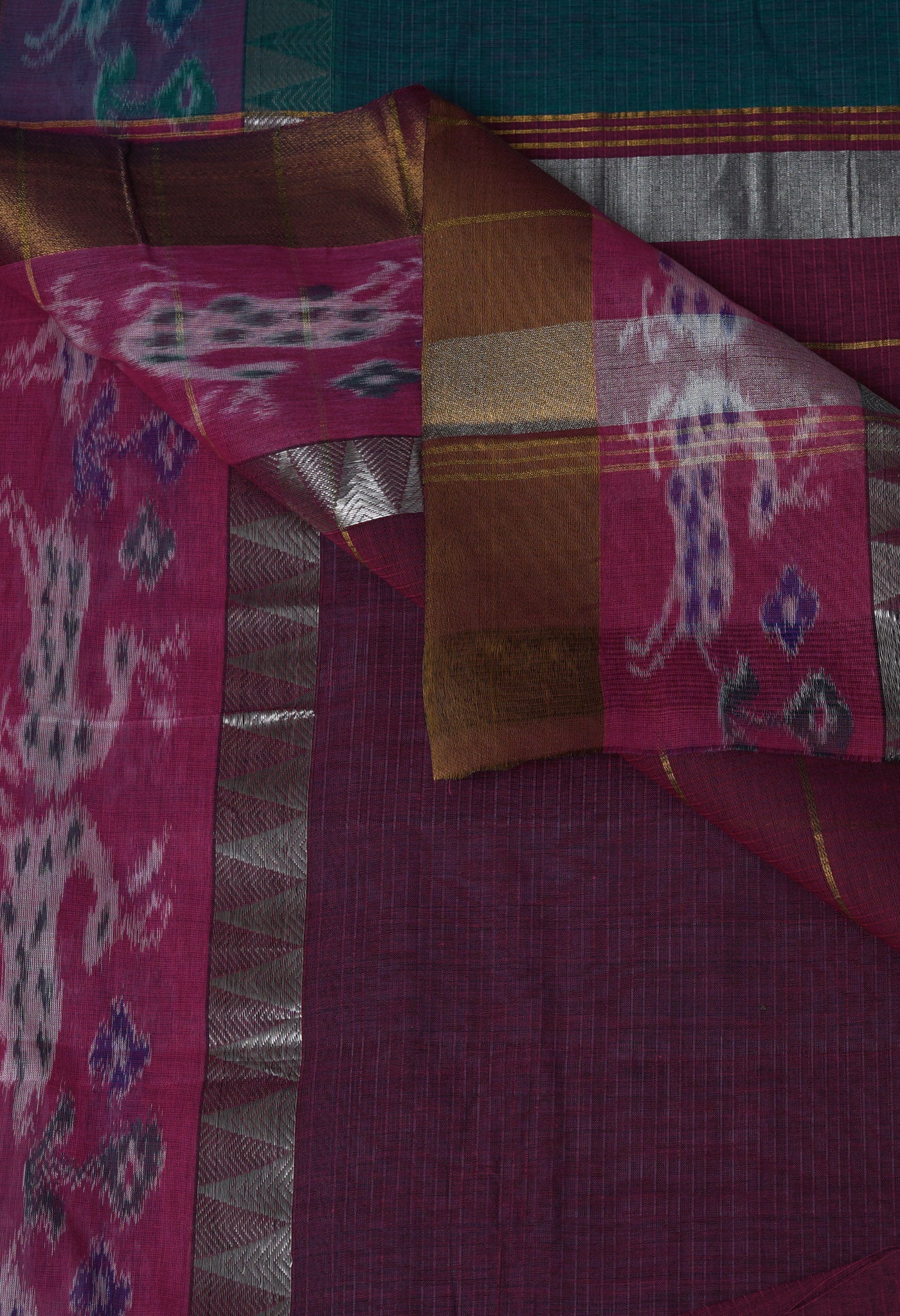 Peacock Green Pure Pavani Mangalgiri Cotton Saree-UNM82990