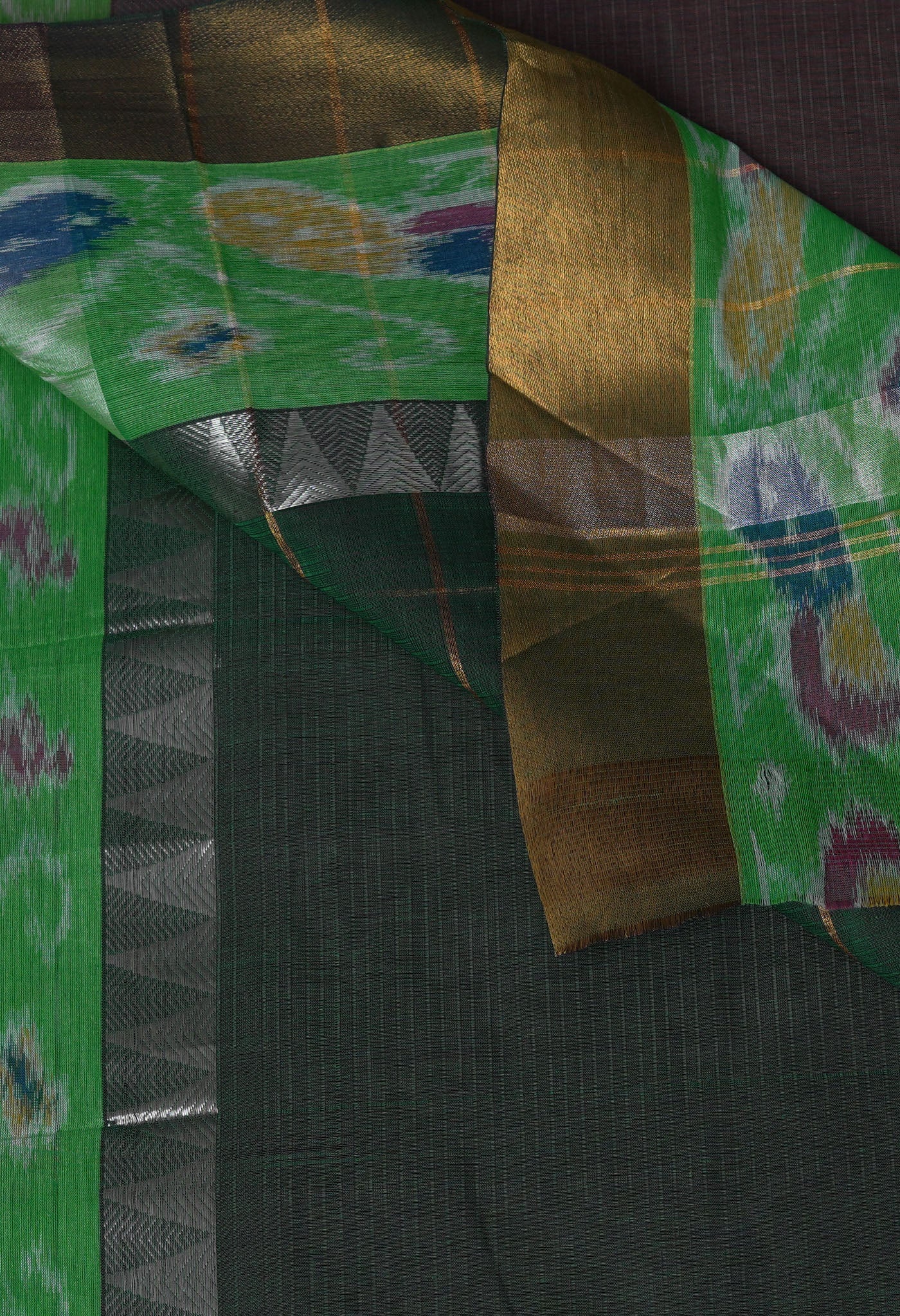 Dark Brown Pure Pavani Mangalgiri Cotton Saree-UNM82993