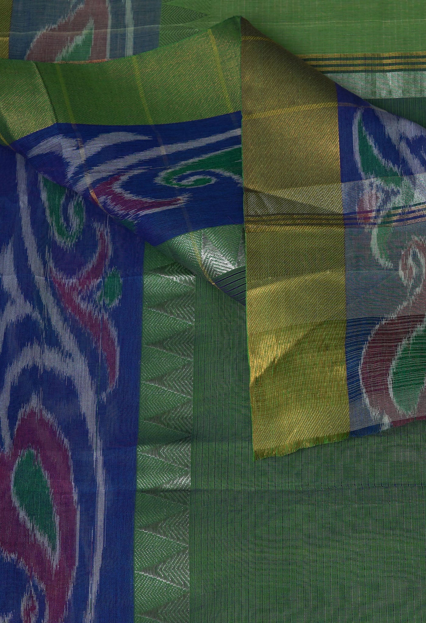 Green Pure Pavani Mangalgiri Cotton Saree-UNM82995