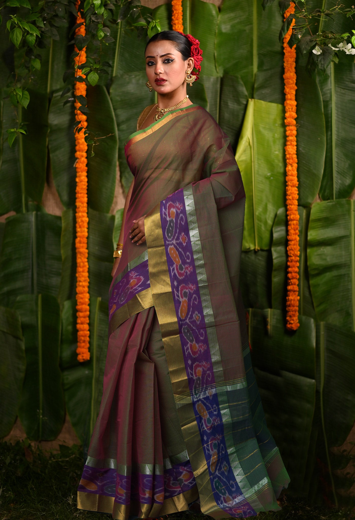 Green Pure Pavani Mangalgiri Cotton Saree-UNM83001