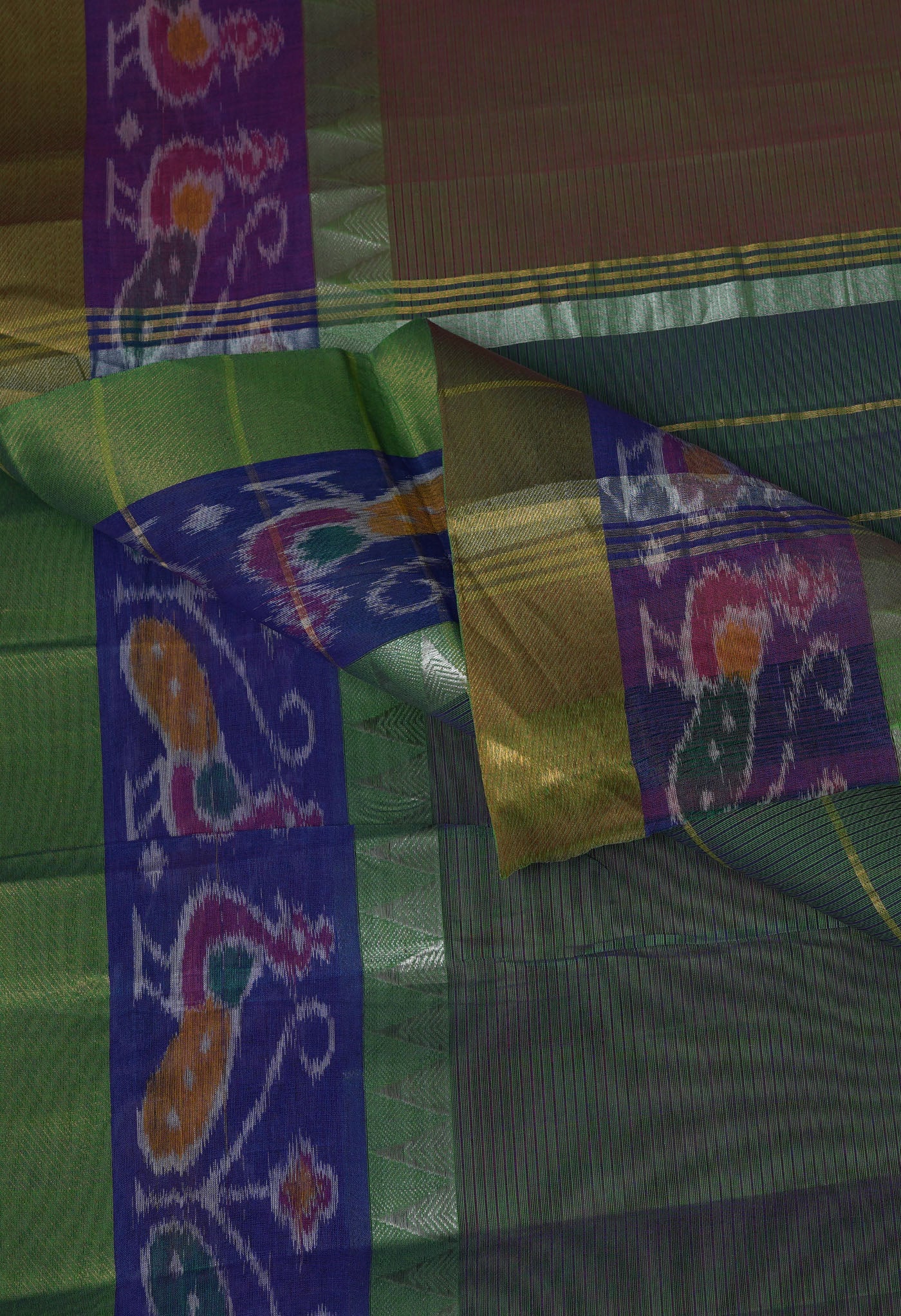 Green Pure Pavani Mangalgiri Cotton Saree-UNM83001