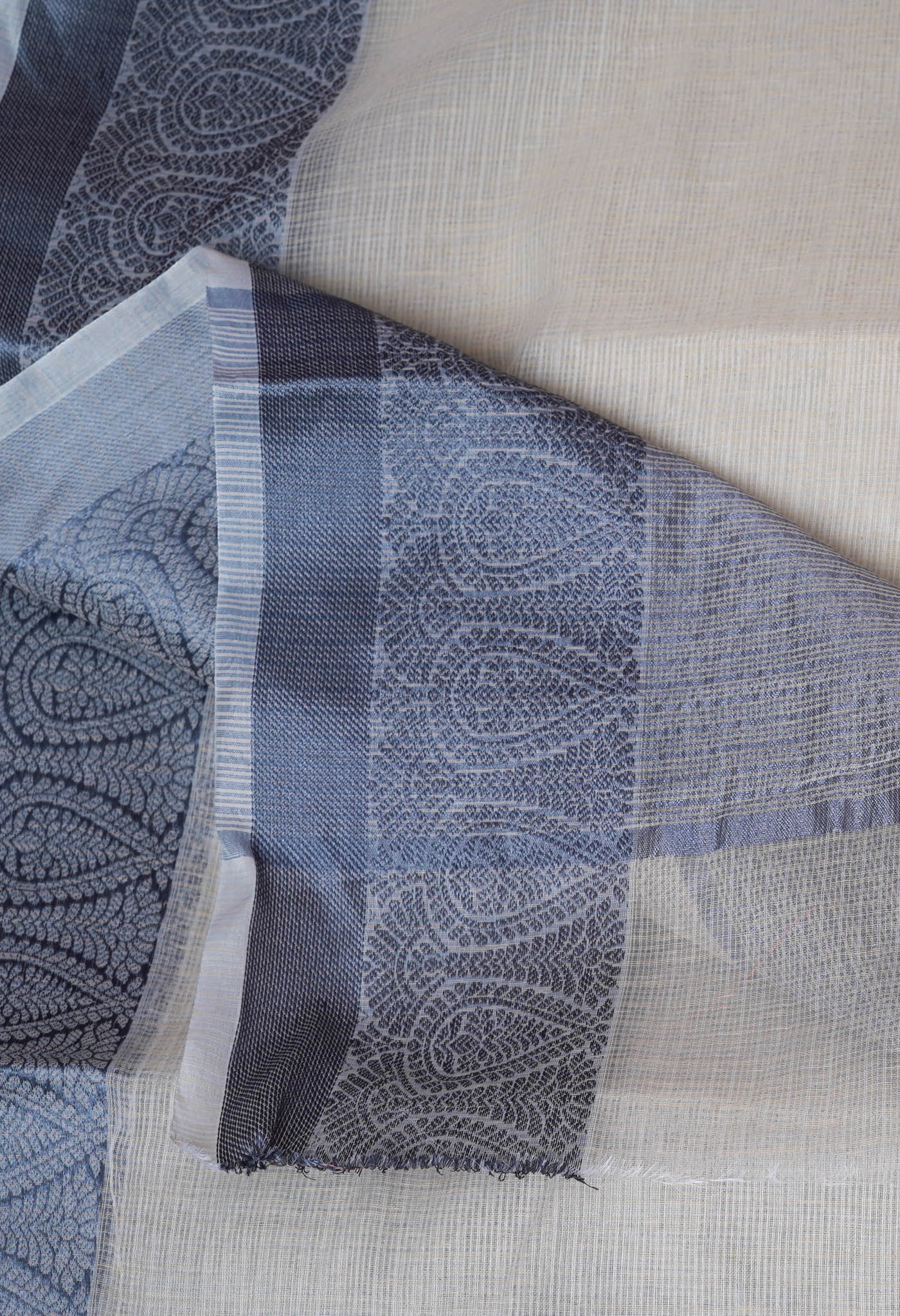 Cream Pure Plain Doria Kota Saree-UNM83010