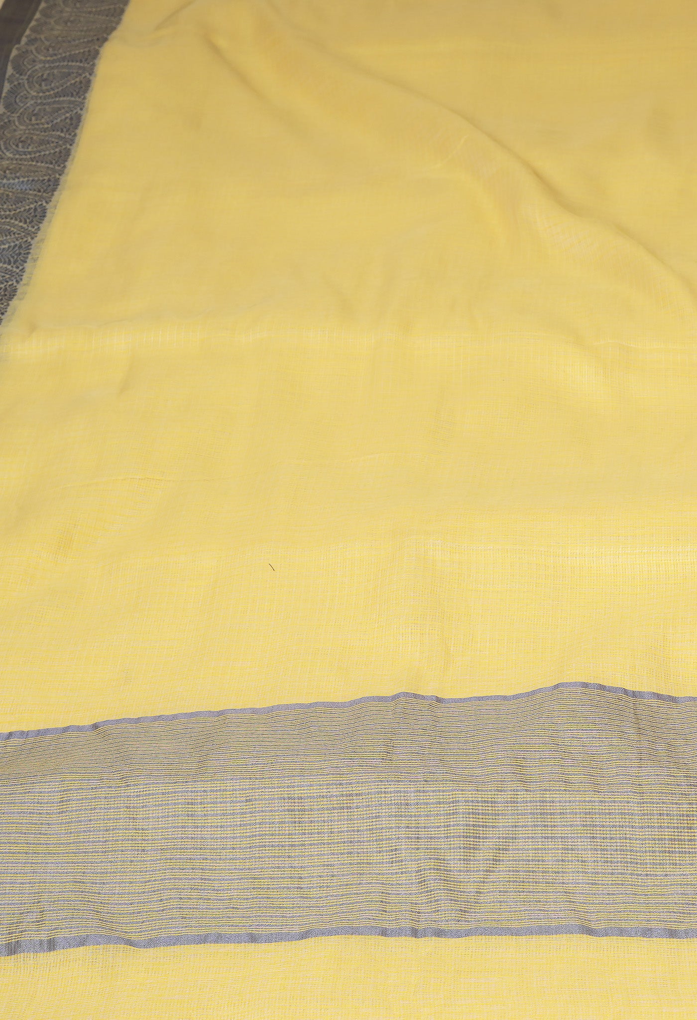 Yellow Pure Plain Doria Kota Saree-UNM83016