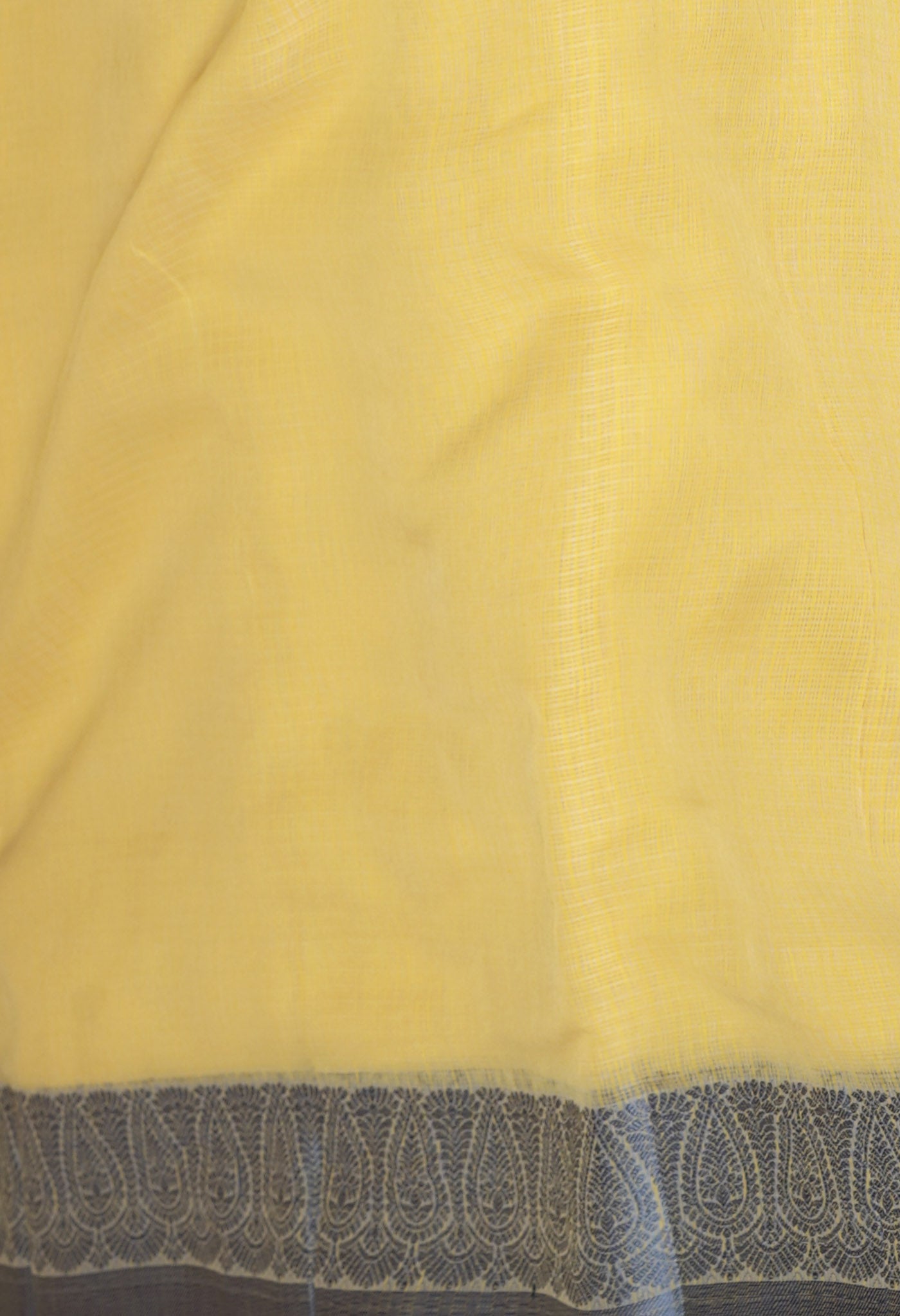 Yellow Pure Plain Doria Kota Saree-UNM83016