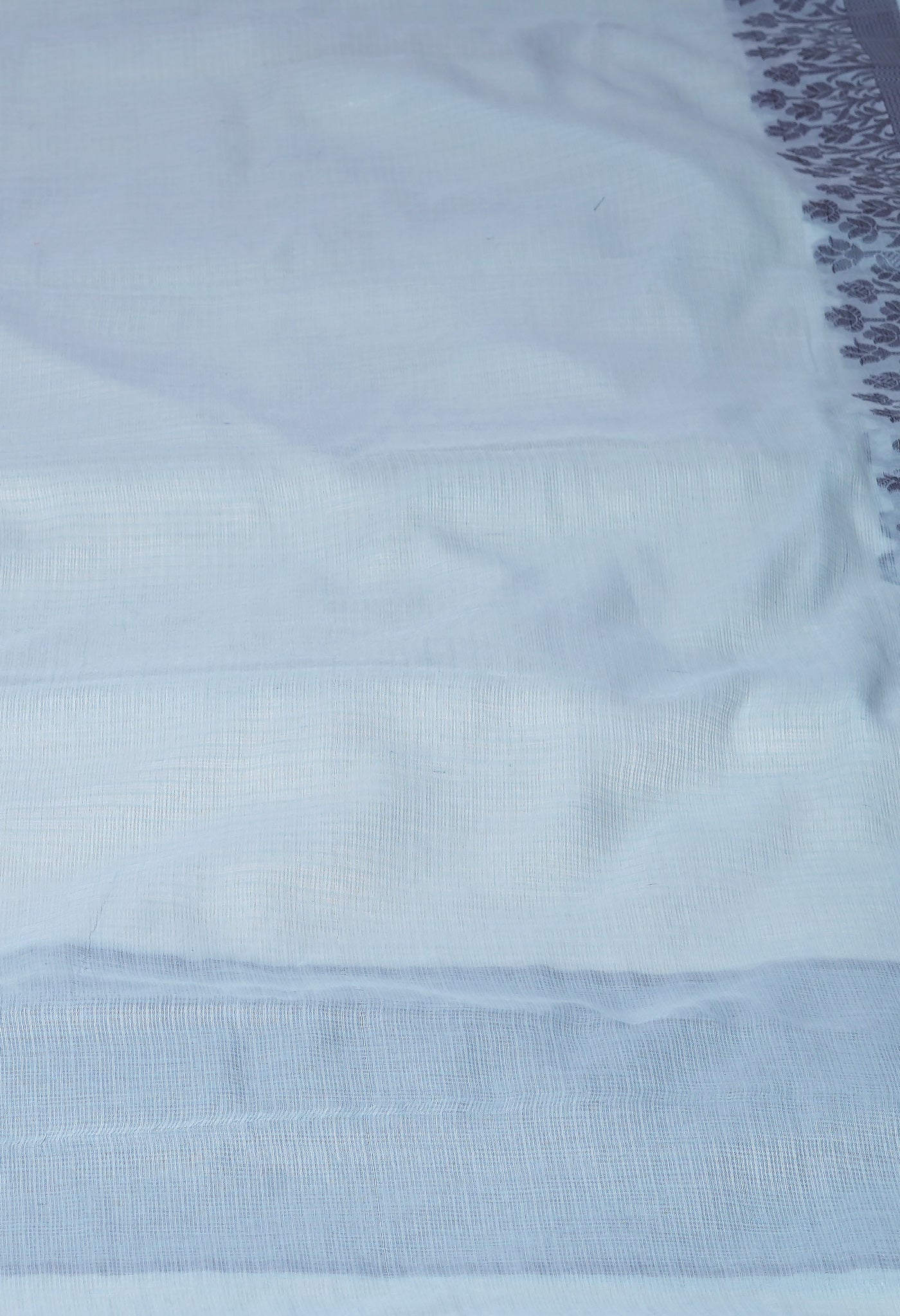 Grey Pure Plain Doria Kota Saree-UNM83020