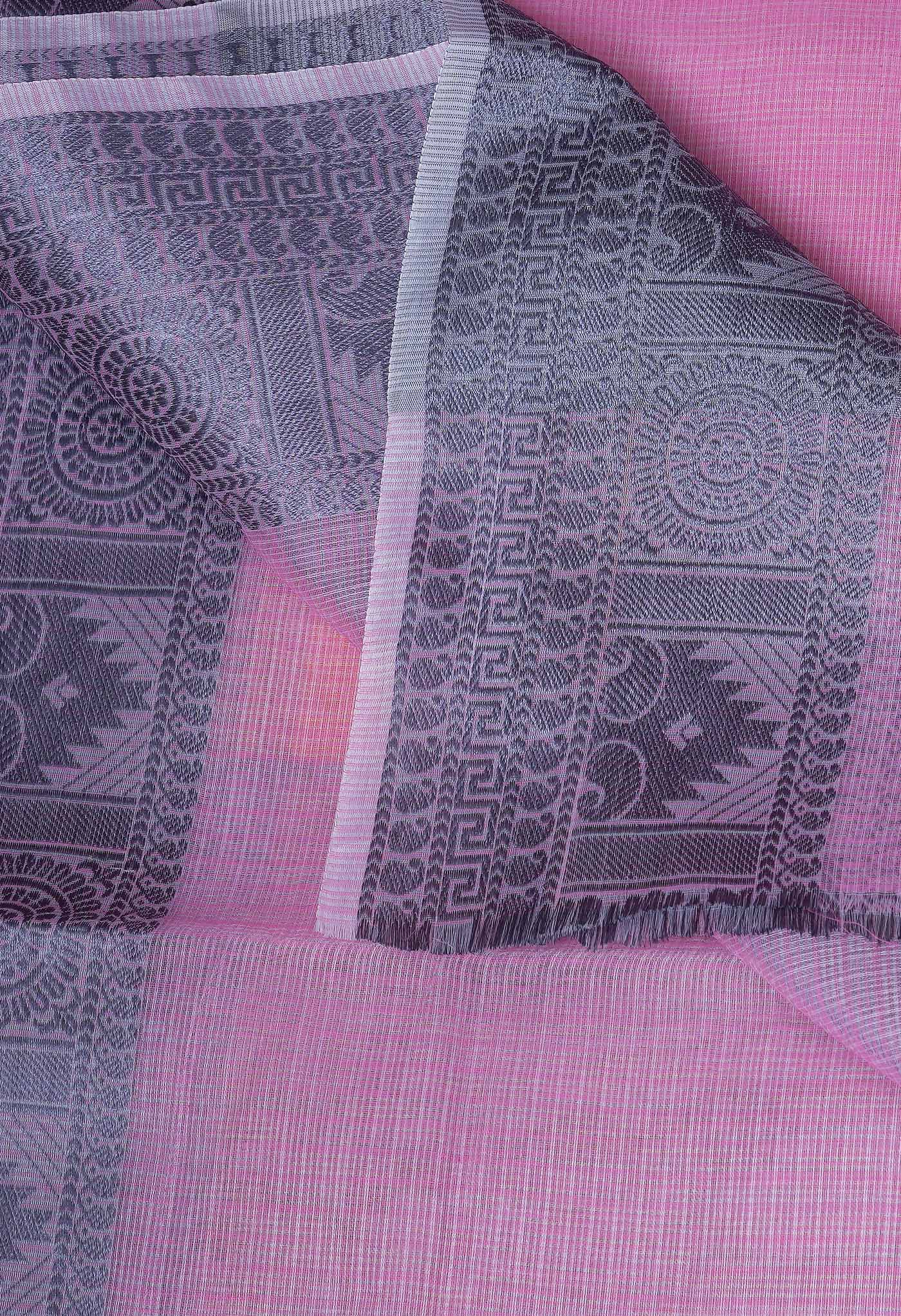 Pink Pure Plain Doria Kota Saree-UNM83022