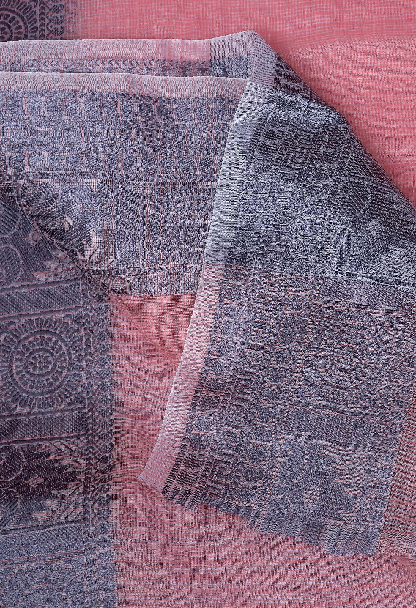 Orange Pure Plain Doria Kota Saree-UNM83028