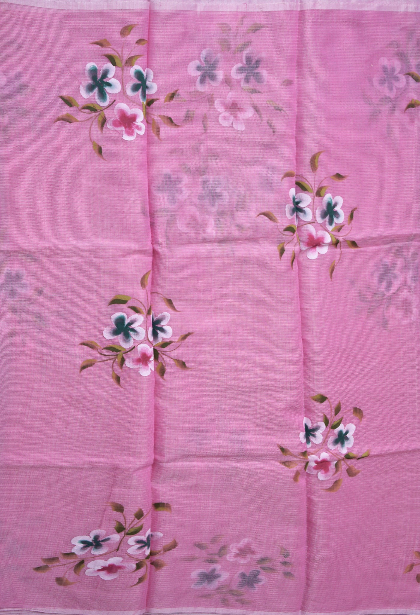 Pink Pure Hand Painted Doria Kota Saree-UNM83035