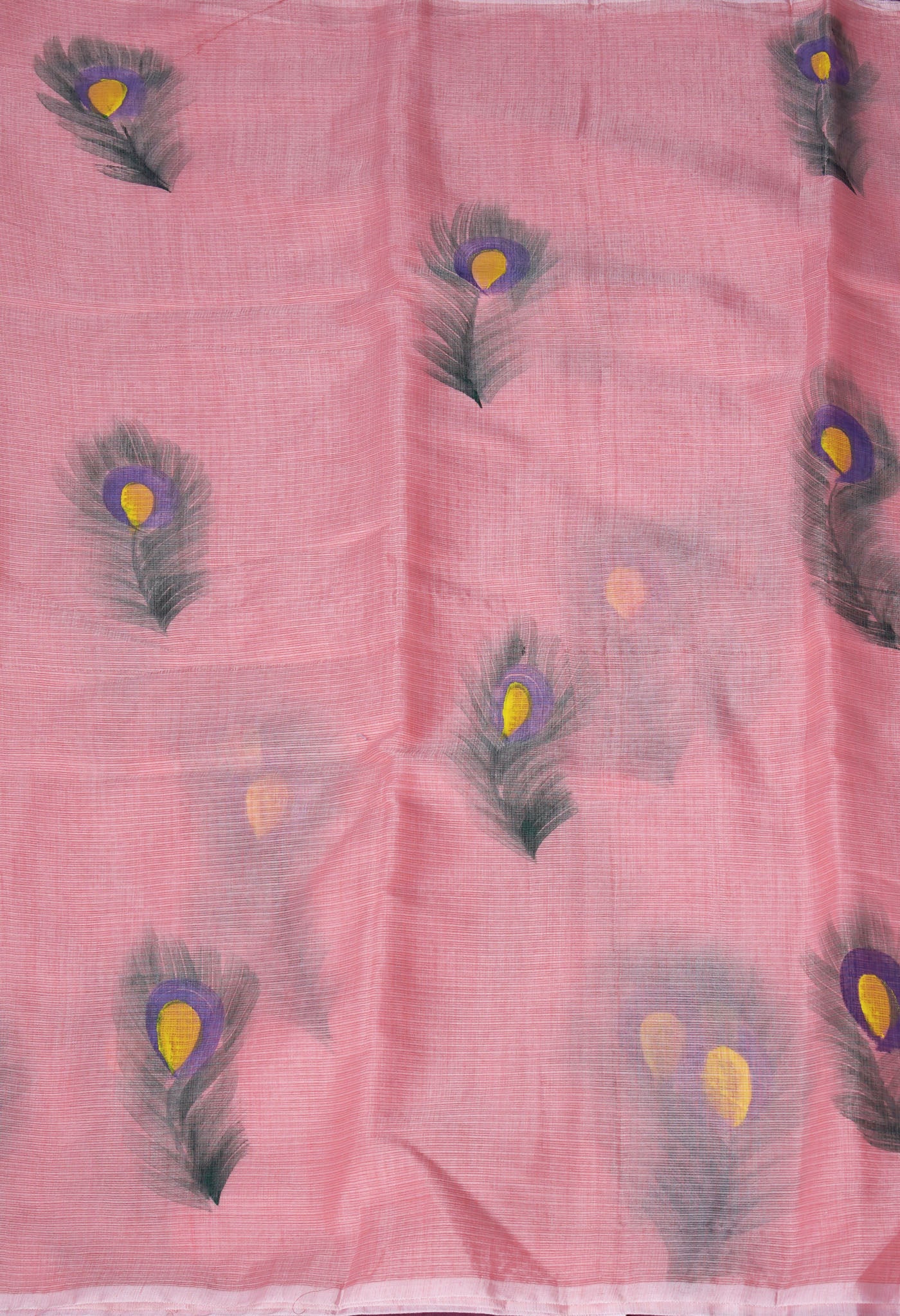 Orange Pure Hand Painted Doria Kota Saree-UNM83045