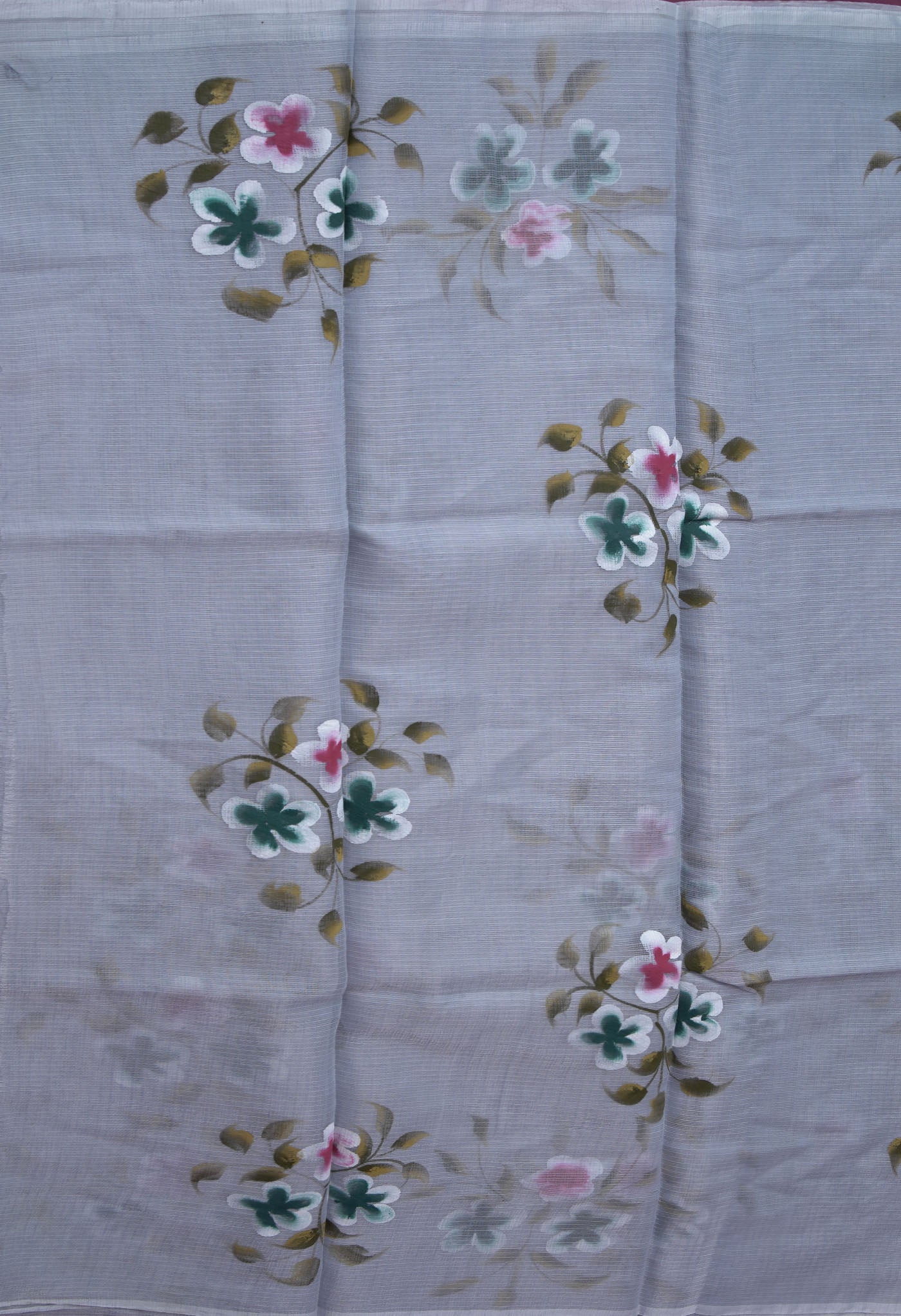 Grey Pure Hand Painted Doria Kota Saree-UNM83050