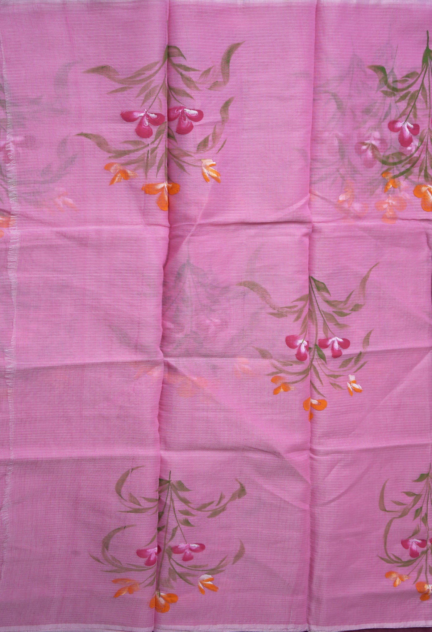 Pink Pure Hand Painted Doria Kota Saree-UNM83054
