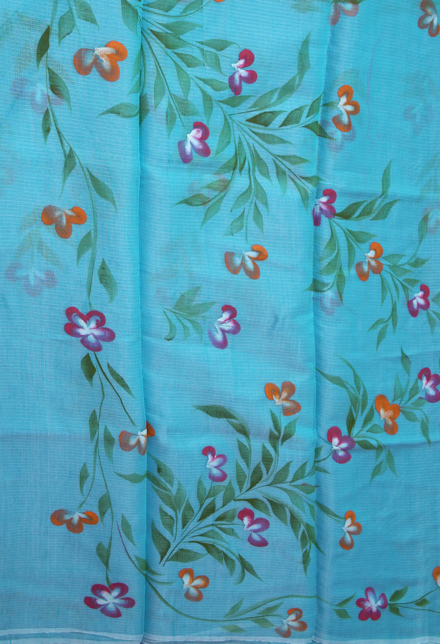 Blue Pure Hand Painted Doria Kota Saree-UNM83061