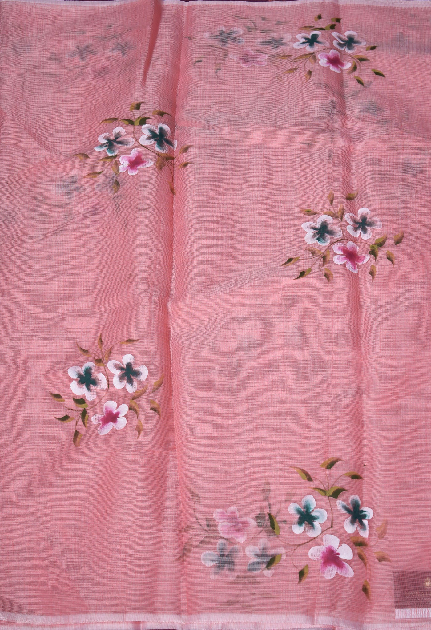 Orange Pure Hand Painted Doria Kota Saree-UNM83080