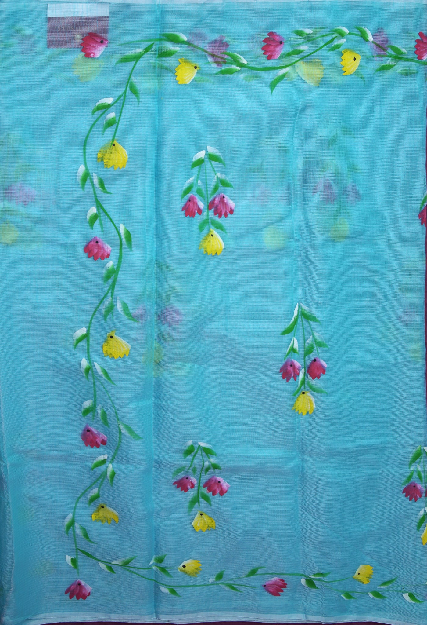 Blue Pure Hand Painted Doria Kota Saree-UNM83081