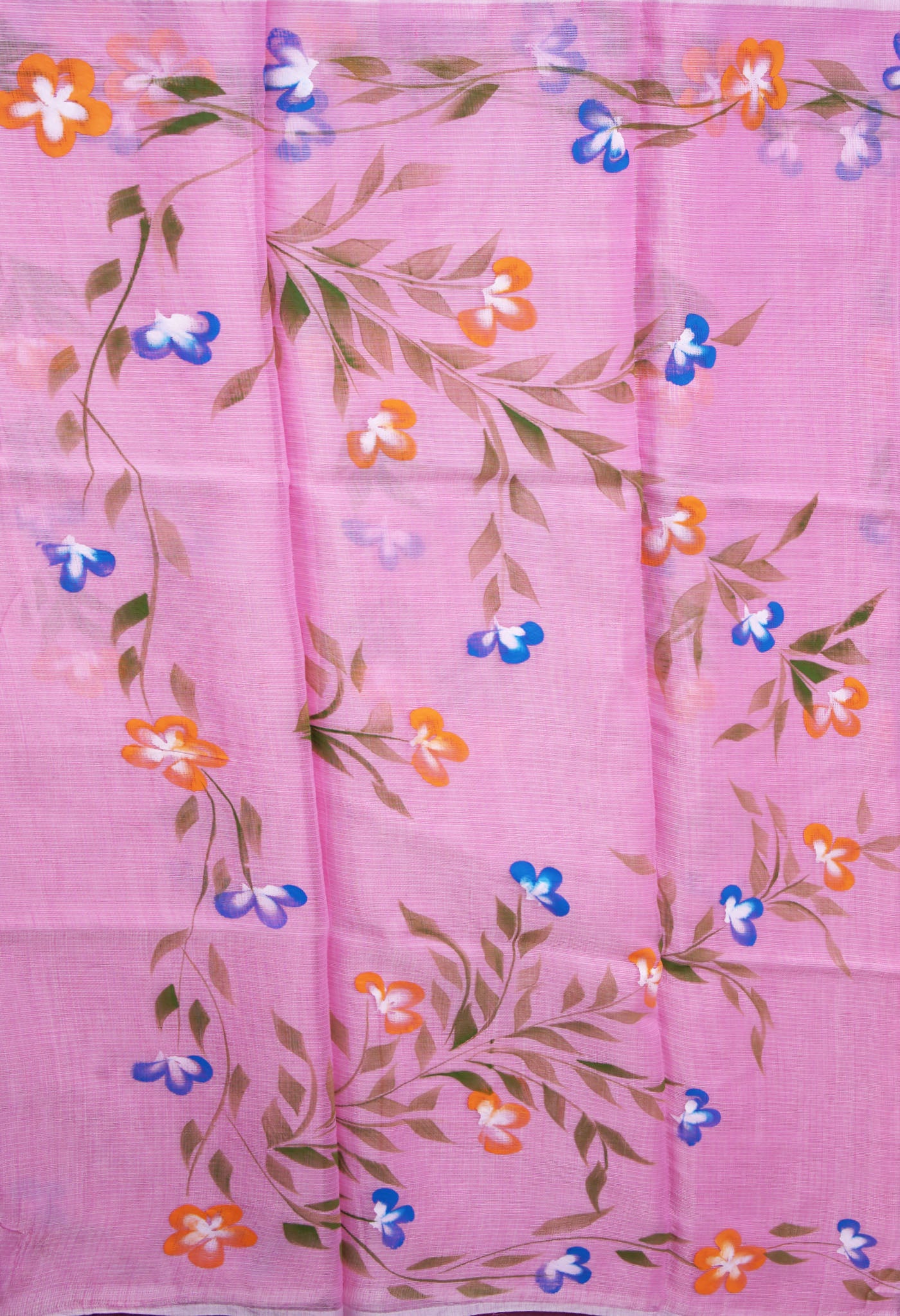 Pink Pure Hand Painted Doria Kota Saree-UNM83083