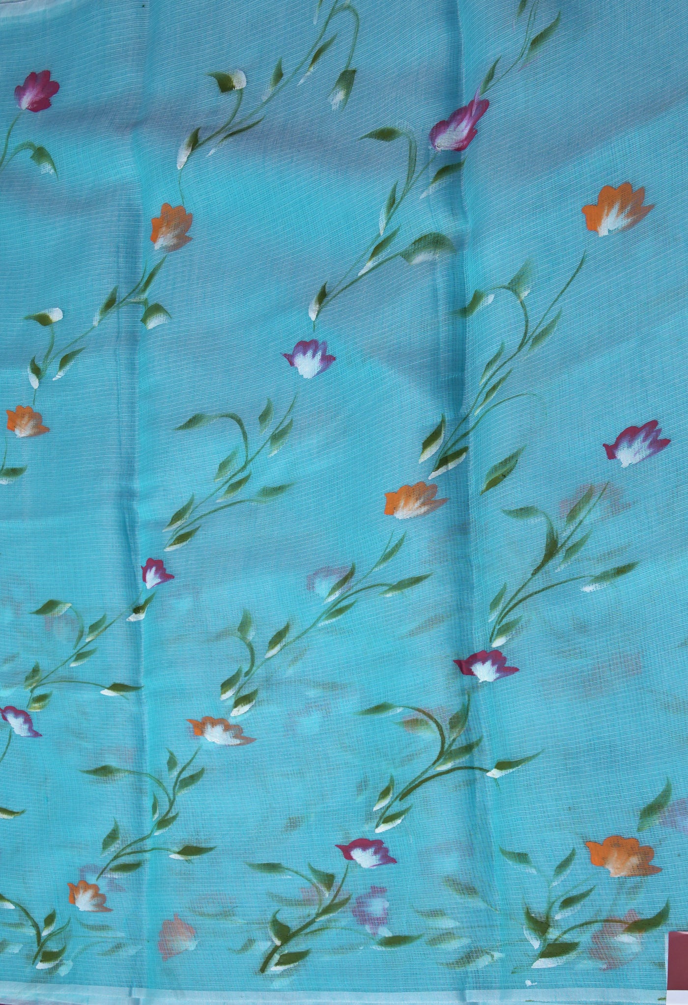 Blue Pure Hand Painted Doria Kota Saree-UNM83087