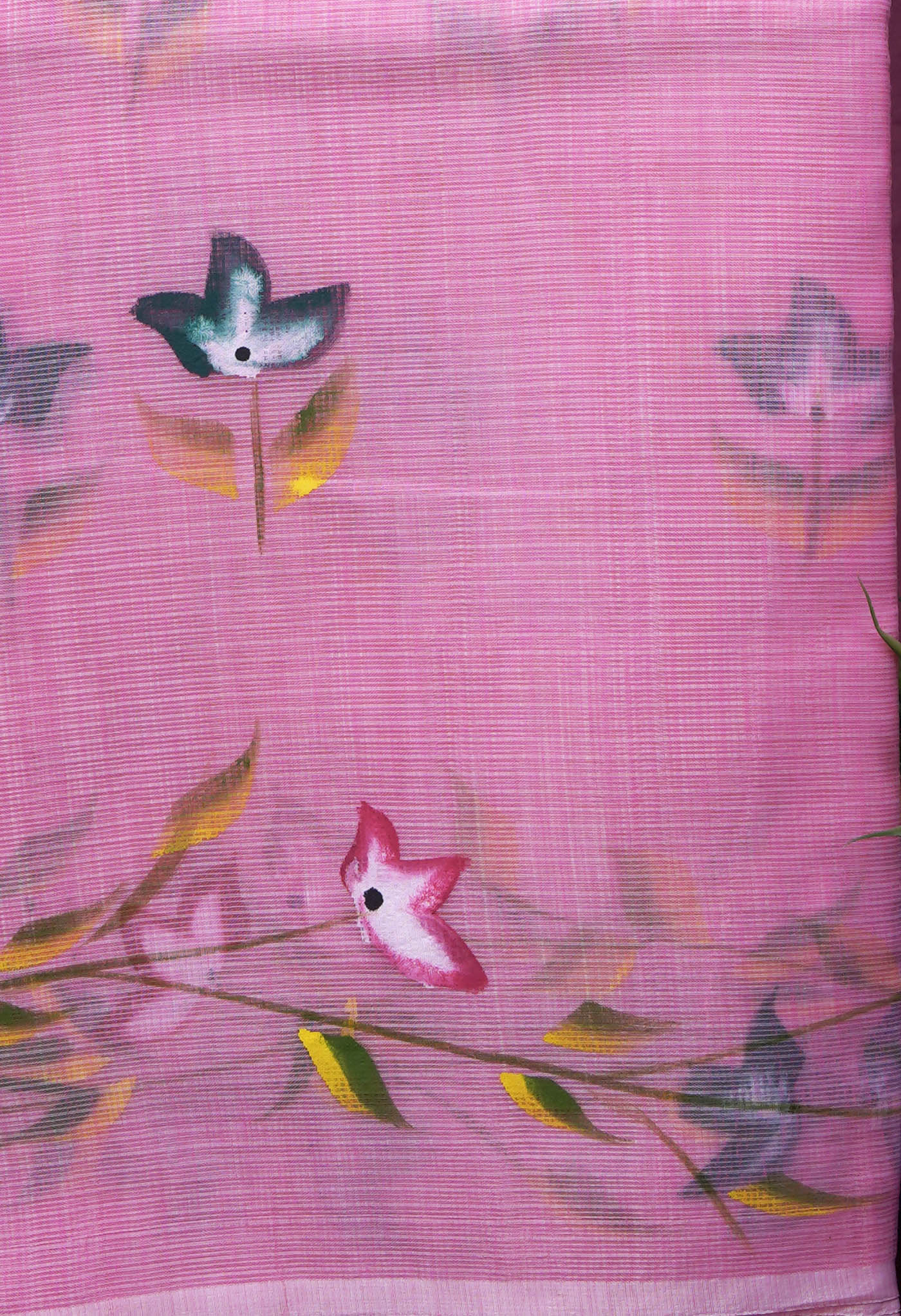 Pink Pure Hand Painted Doria Kota Saree-UNM83104