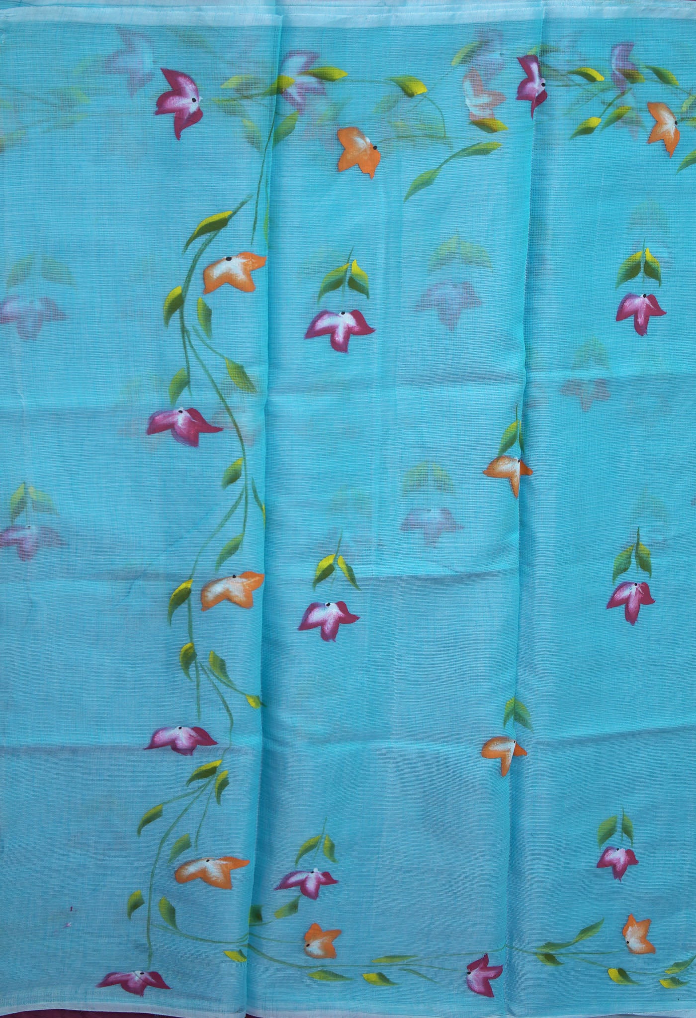 Blue Pure Hand Painted Doria Kota Saree-UNM83108