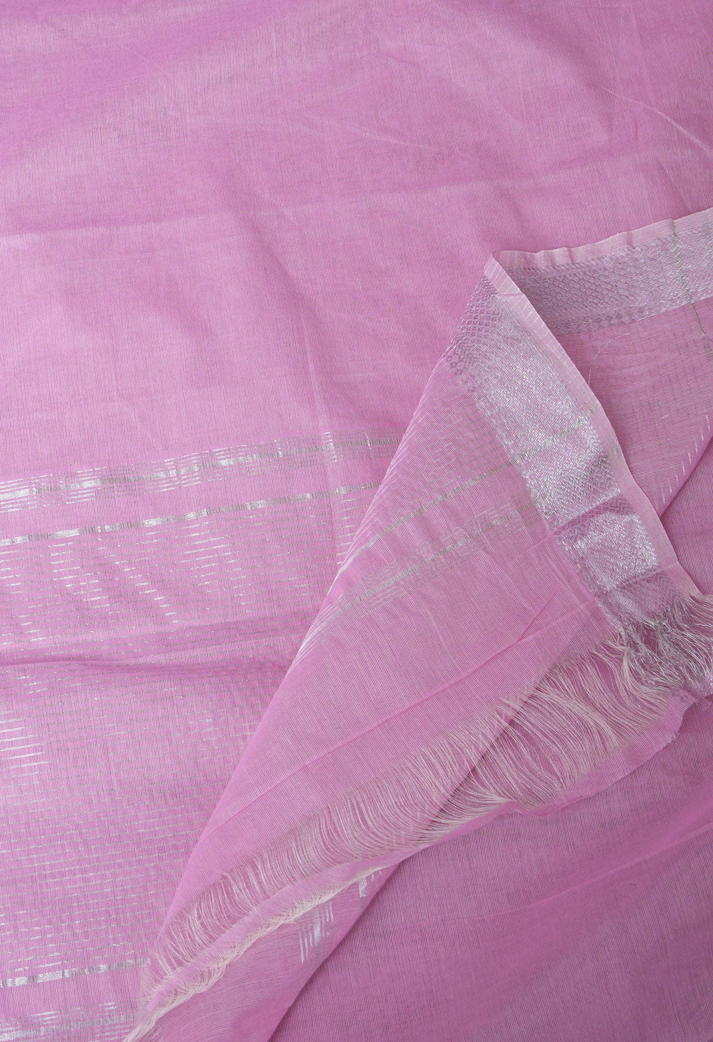 Baby Pink Pure Plain Pavani Mangalgiri Cotton Saree-UNM83157