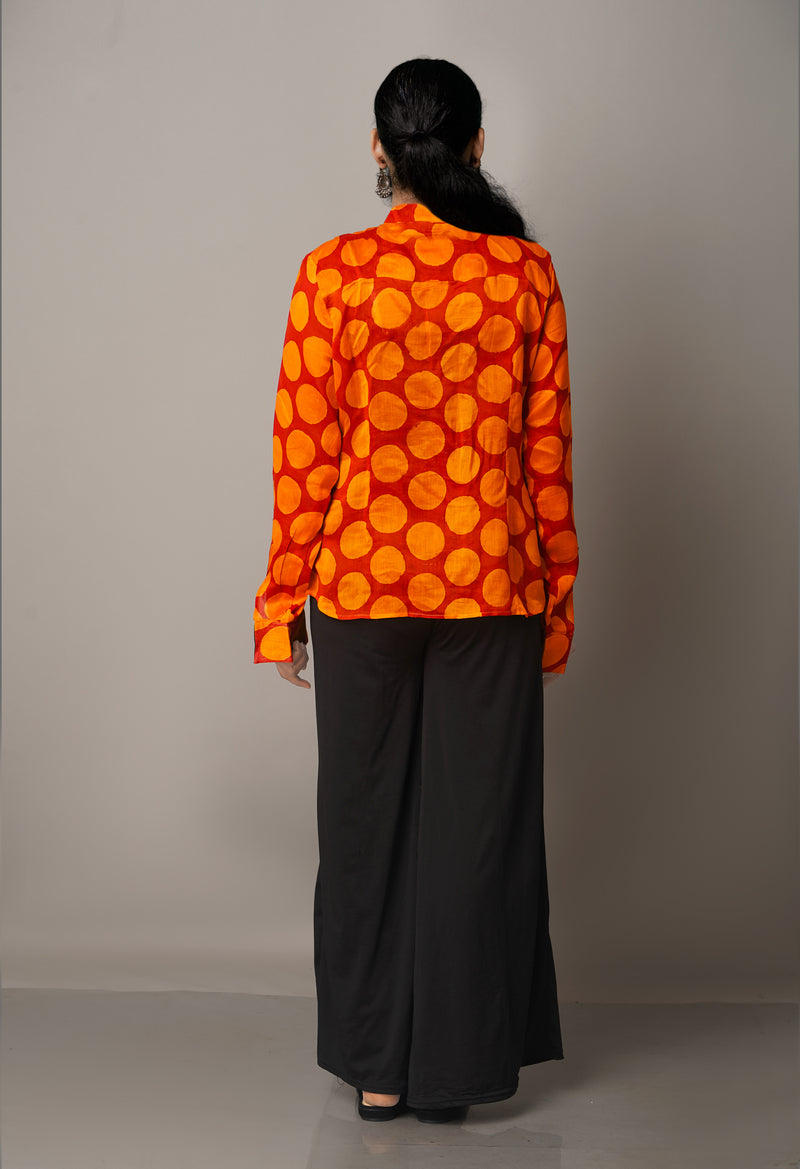 Red Pure Handloom Chanderi Shirt-PKK1646