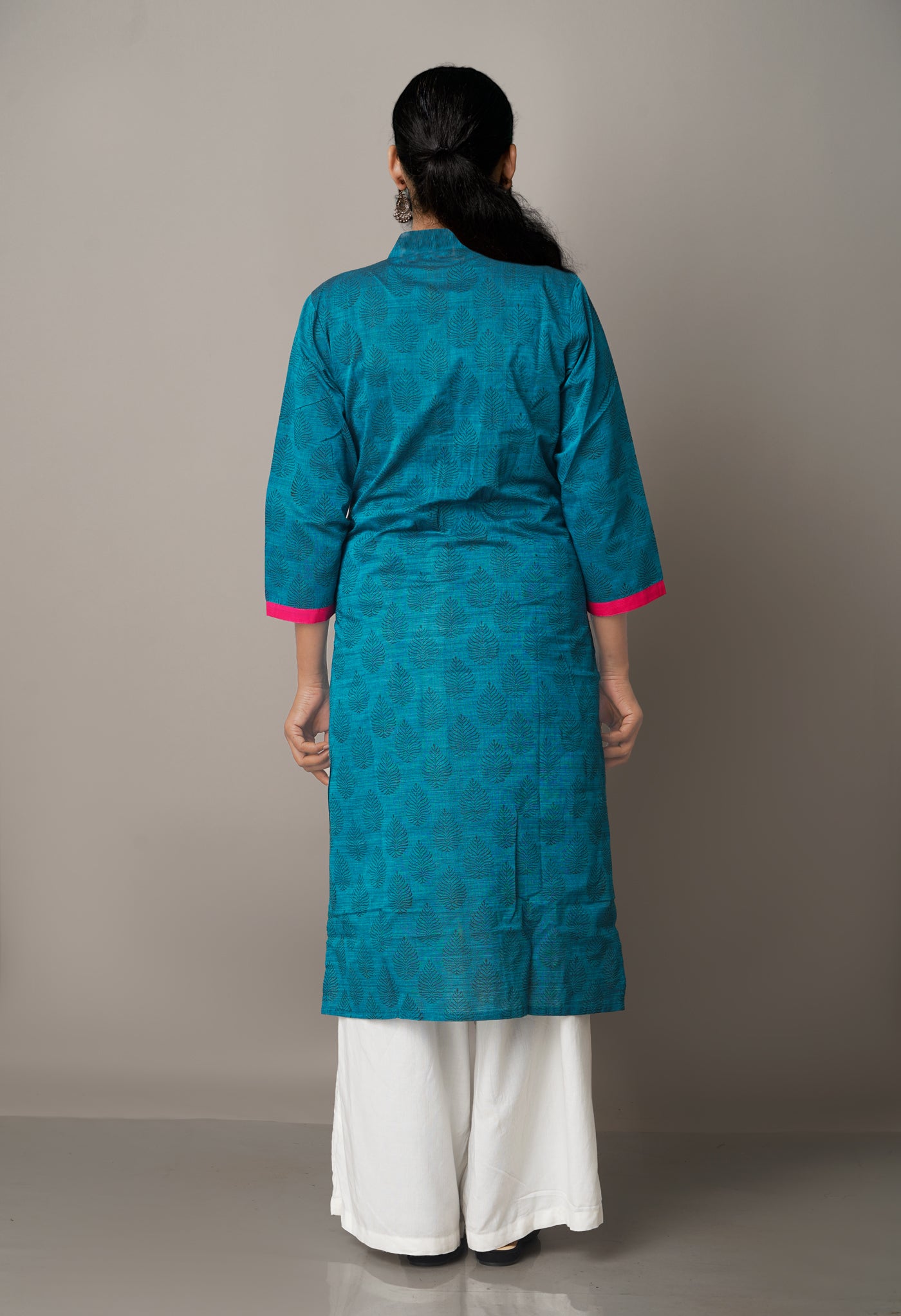 Blue Pure Mangalagiri Cotton Kurta-PKK1834