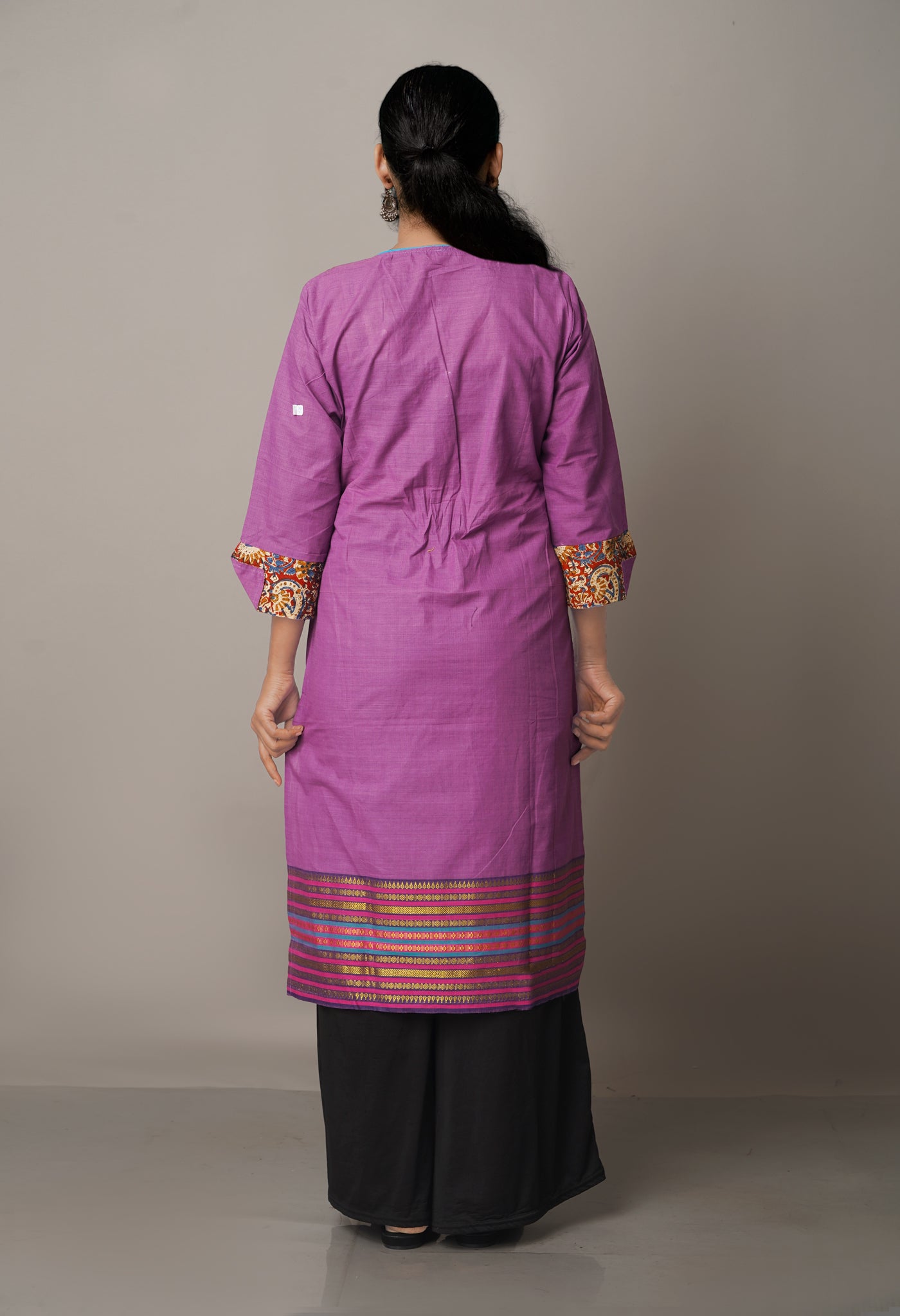 PKK470-Pracheen Kala purple Venkatagiri cotton Kurta