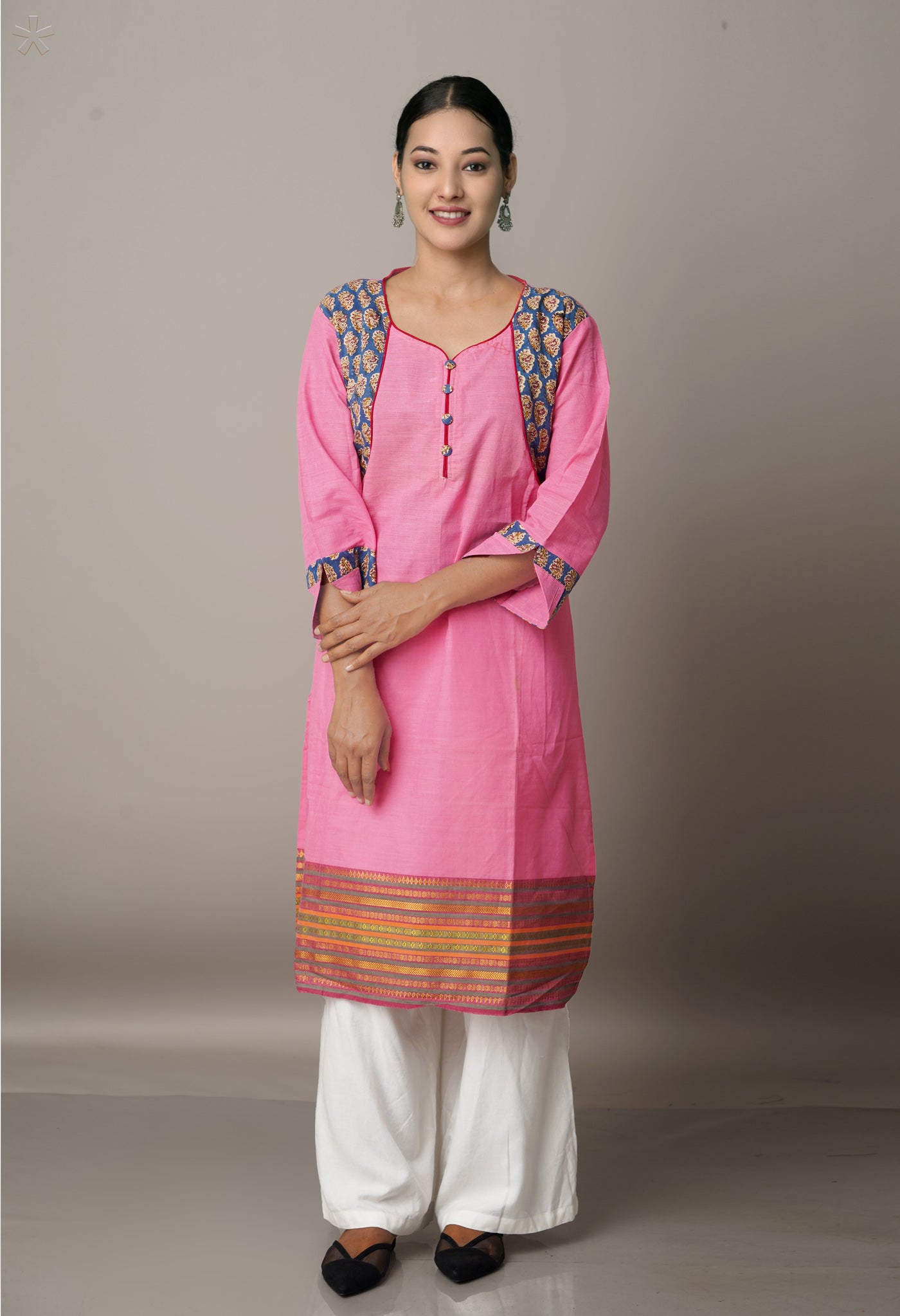 Maroon Pure Block Printed Cotton Kurta- PKK1513