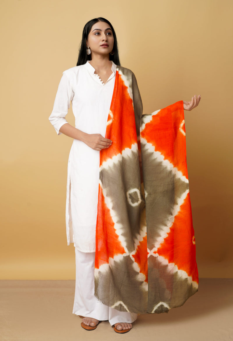 Multi Pure Tie- Dye Shibori Kota Cotton Dupatta- UDS3512