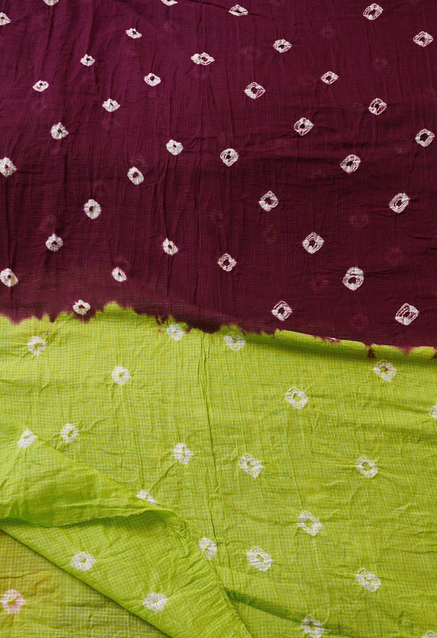 Dark Purple Pure Tie- Dye Shibori Kota Cotton Dupatta- UDS3523
