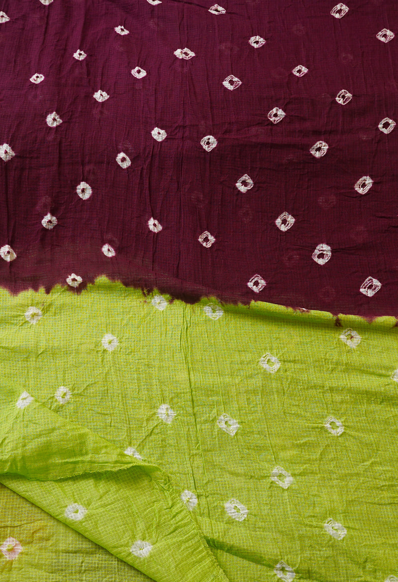 Dark Purple Pure Tie- Dye Shibori Kota Cotton Dupatta- UDS3523