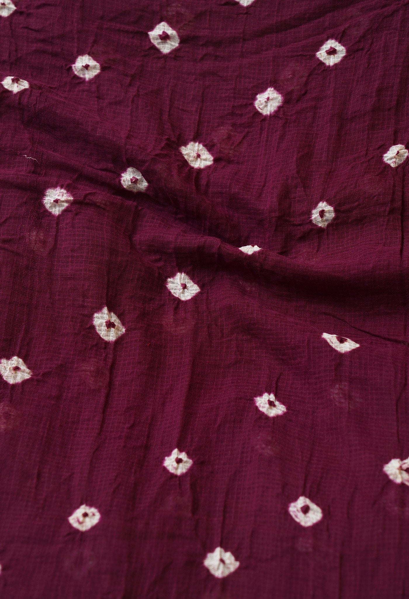 Dark Purple Pure Tie- Dye Shibori Kota Cotton Dupatta- UDS3523