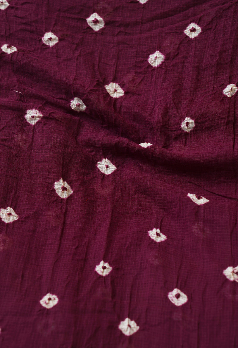 Dark Purple Pure Tie- Dye Shibori Kota Cotton Dupatta- UDS3523
