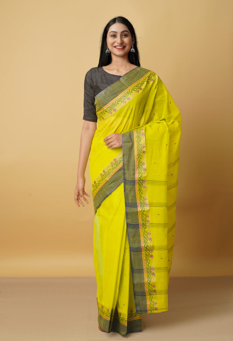 Green Pure Handloom Bengal Tant Cotton Saree