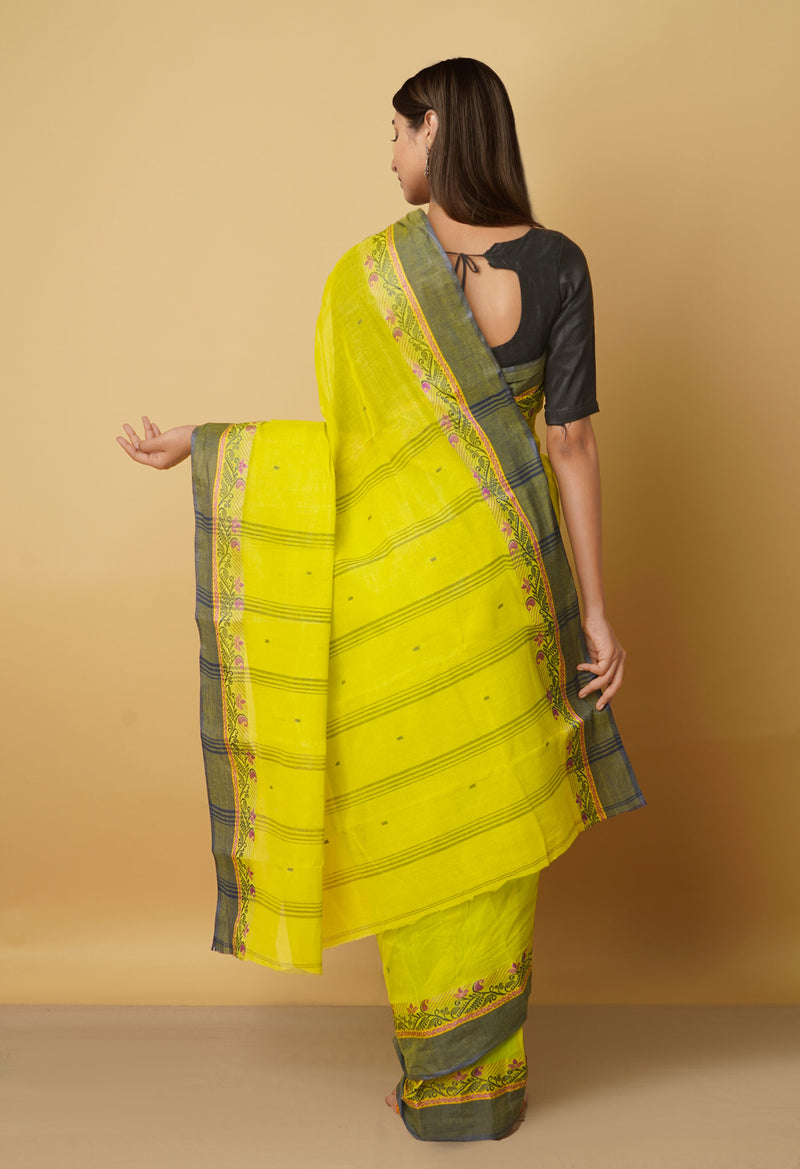 Green Pure Handloom Bengal Tant Cotton Saree