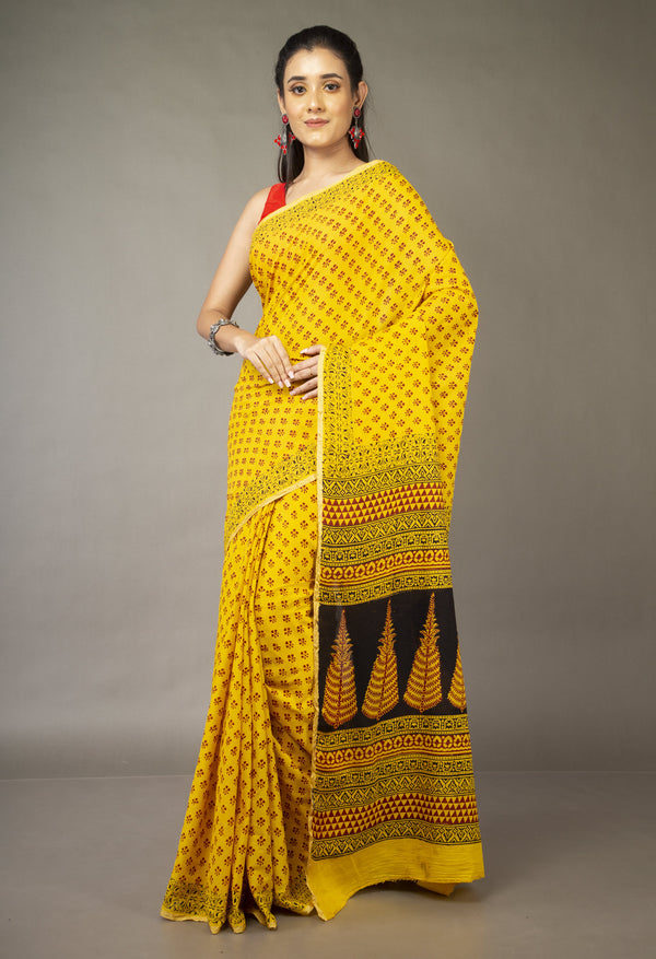 Yellow Bagh Venkatagiri Saree in Superfine Cotton-UNM61567