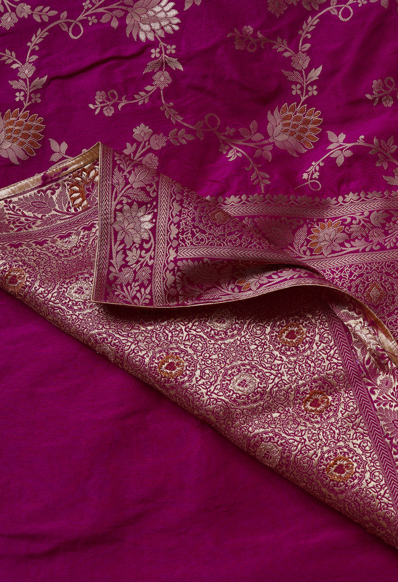 Purple  Banarasi Silk Saree-UNM62292