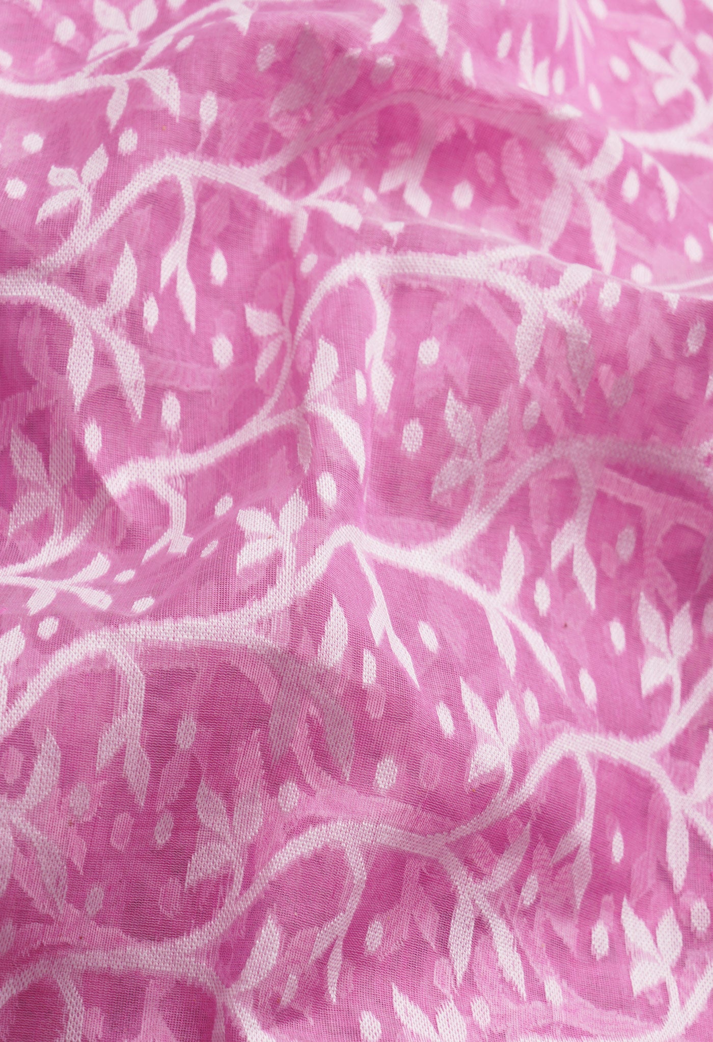 Pink Pure Handloom Dhakai Jamdhani Cotton Silk Saree-UNM65181