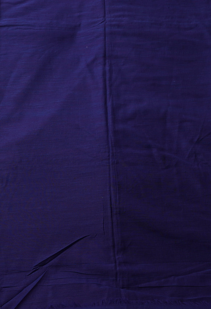Pink-Navy Blue Pure  Cotton Linen Saree With Tassels-UNM65230